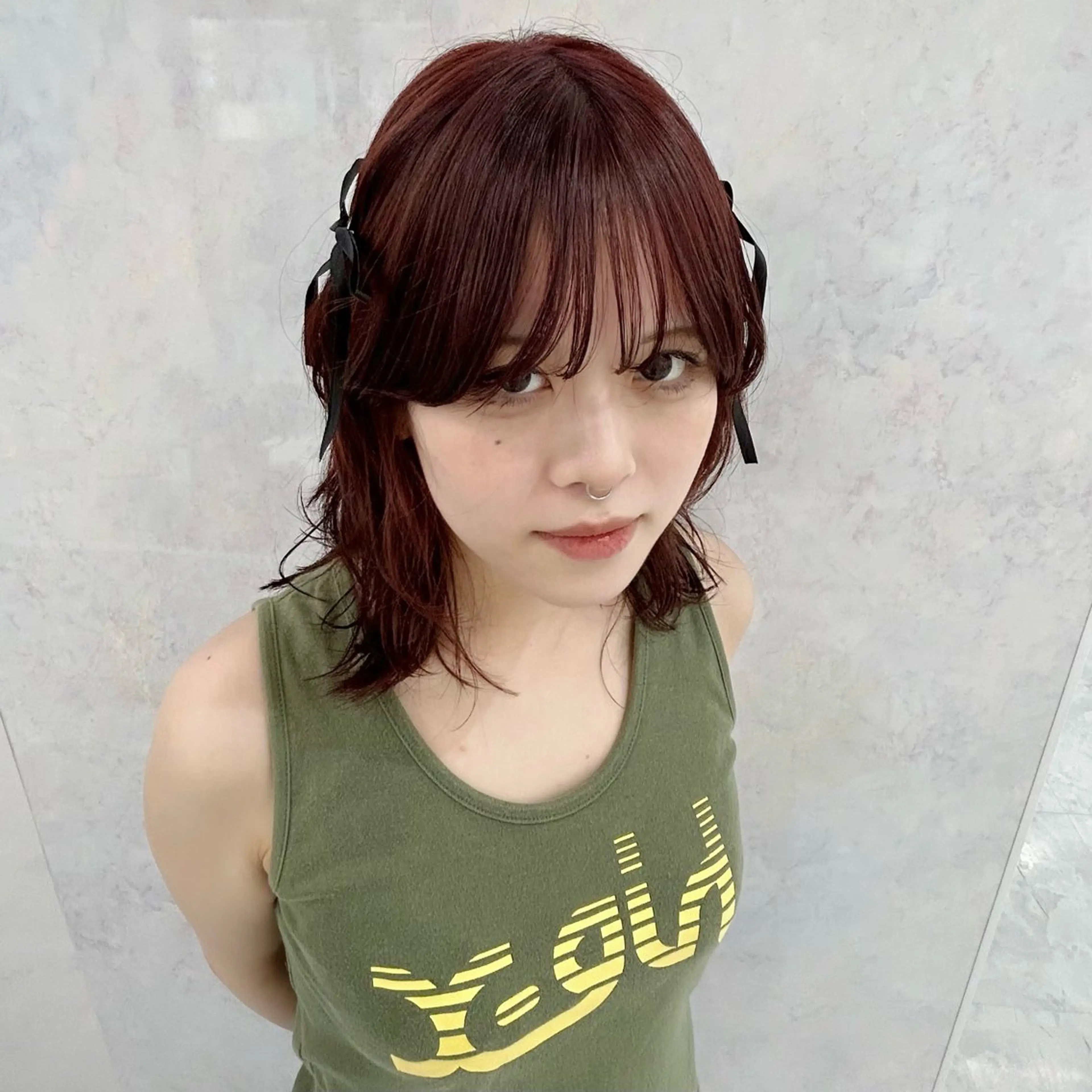 ミディアム カラー ヘアアレンジ 🥀YUIHA🥀 テザインカラー♥のヘアスタイル