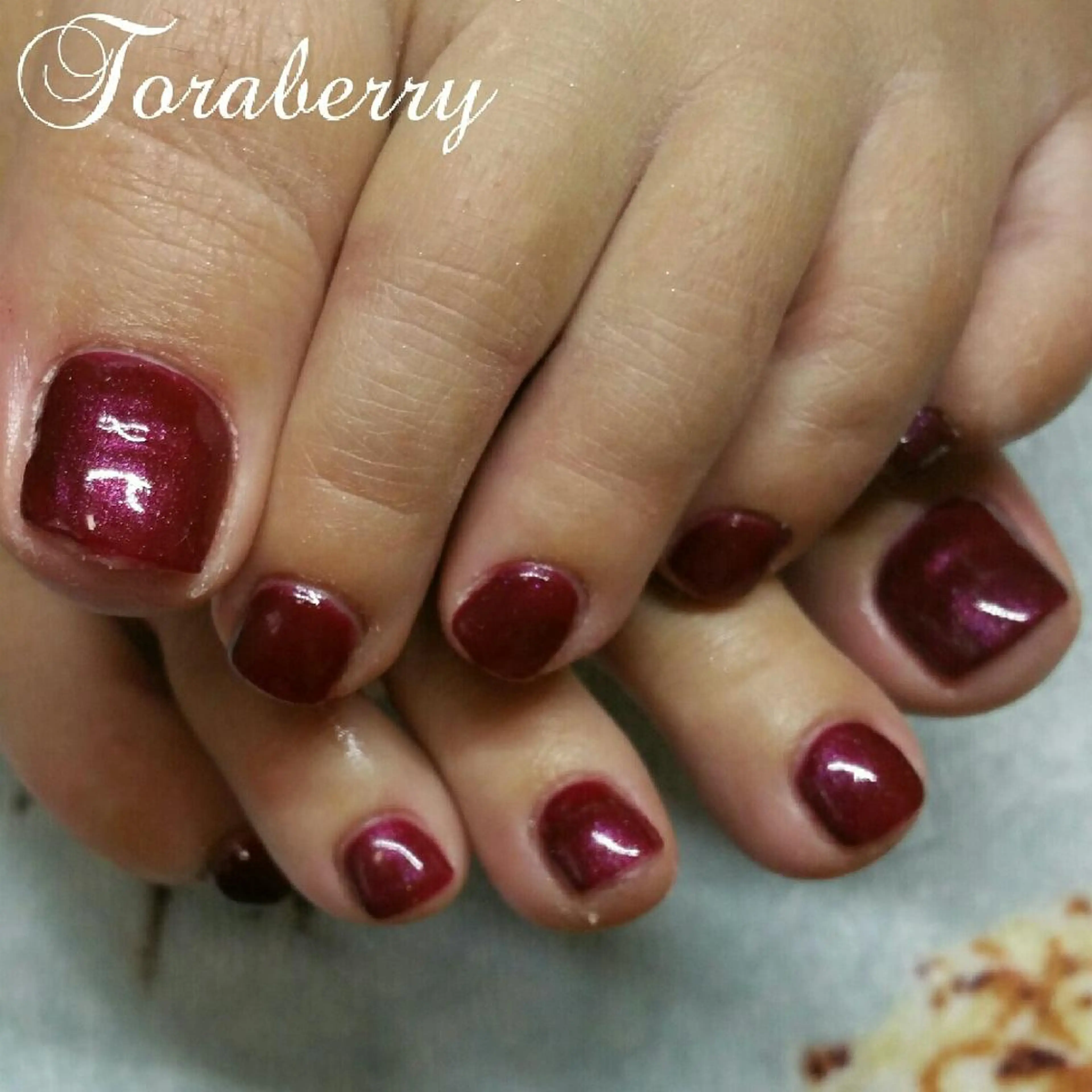 ネイル ボルドー フットネイル ネイリスト なつみのネイルデザイン