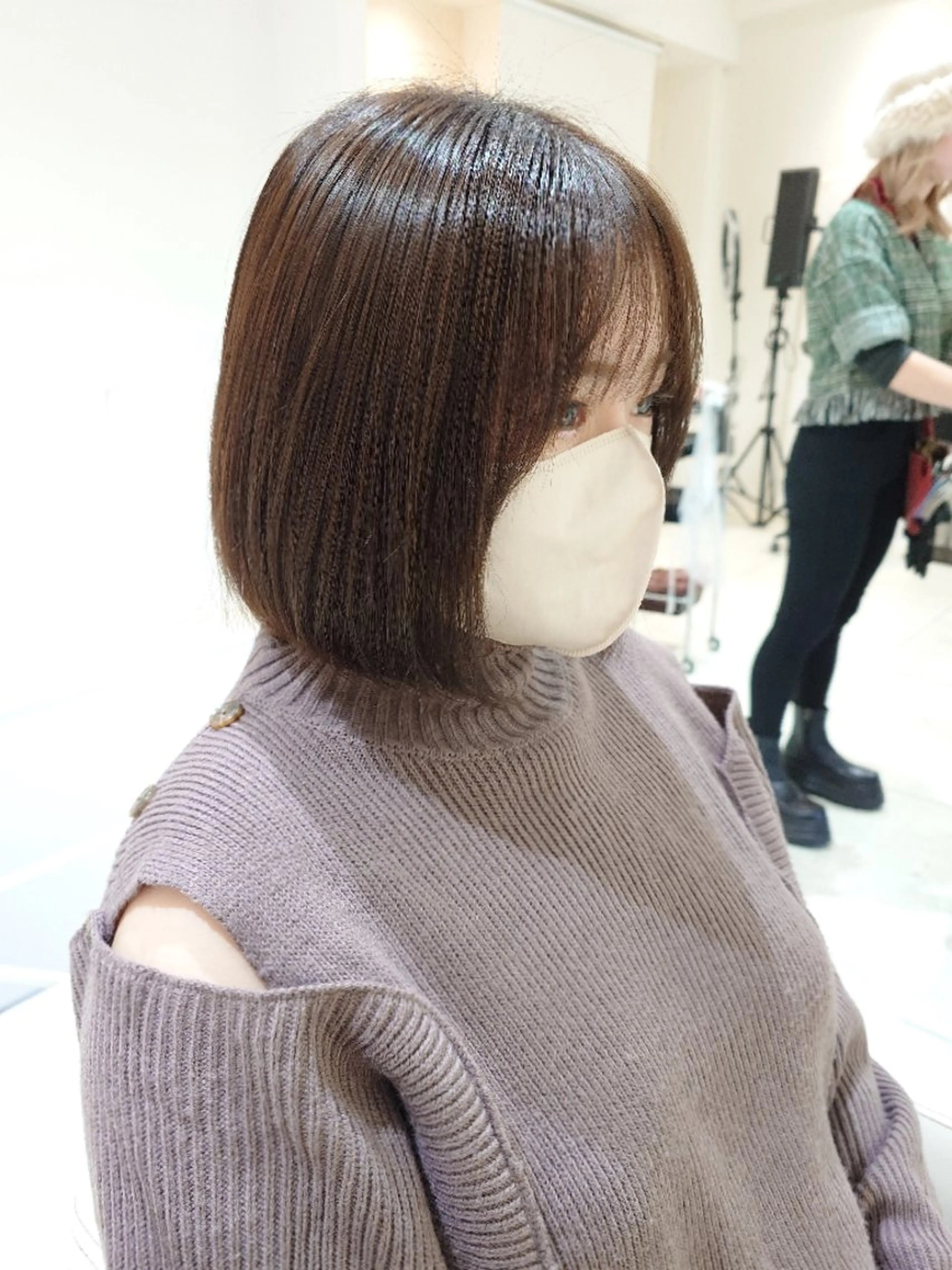 ミディアム カラー カット ヘアカラー トリートメント ブリーチなしで透明感 カラー松内真太のヘアスタイル