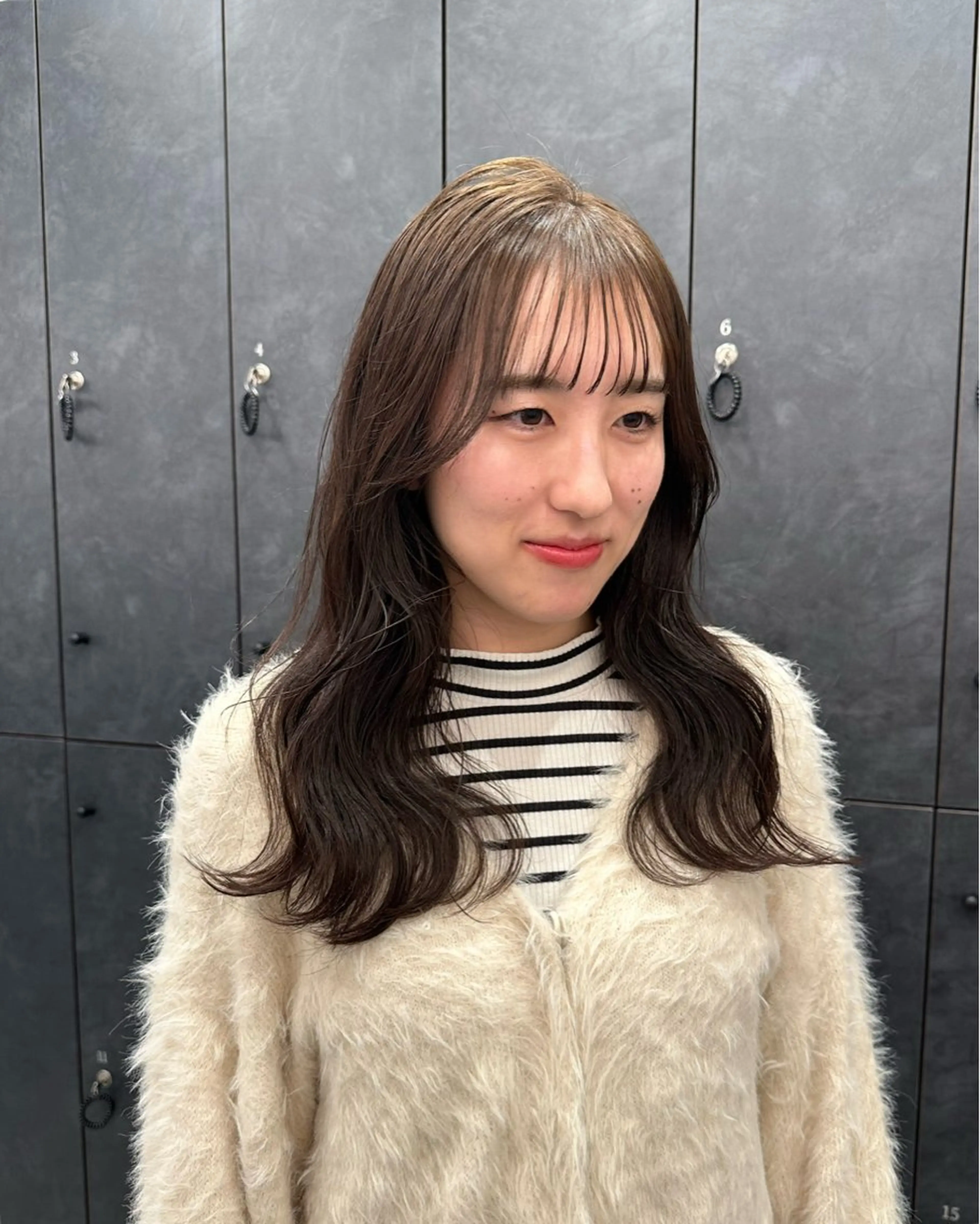 セミロング カラー ベージュカラー オリーブベージュ シースルーバング 銀座/ヘアセット シマムラ ミホのヘアスタイル