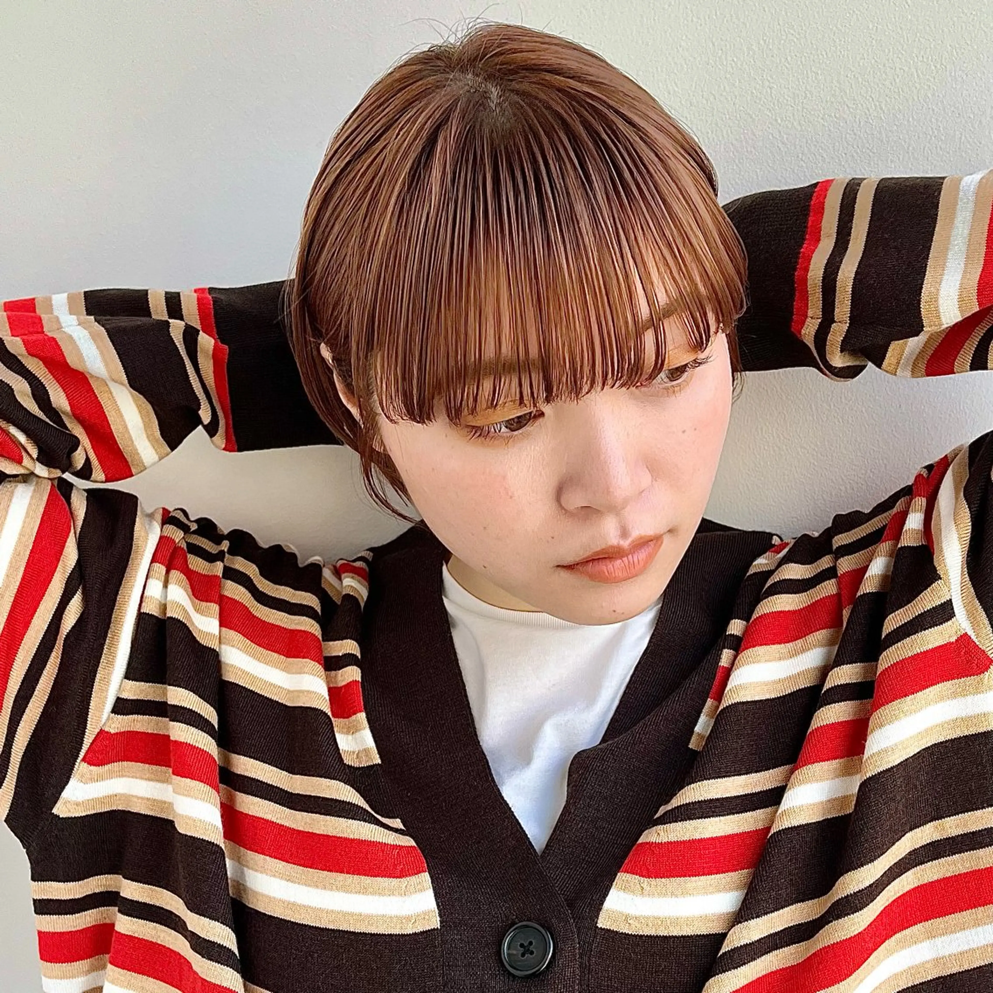 ショート ショートボブ ボブ ショートヘア ワイドバング あやめ【顔まわり/レ イヤー/柔らかカラ】のヘアスタイル