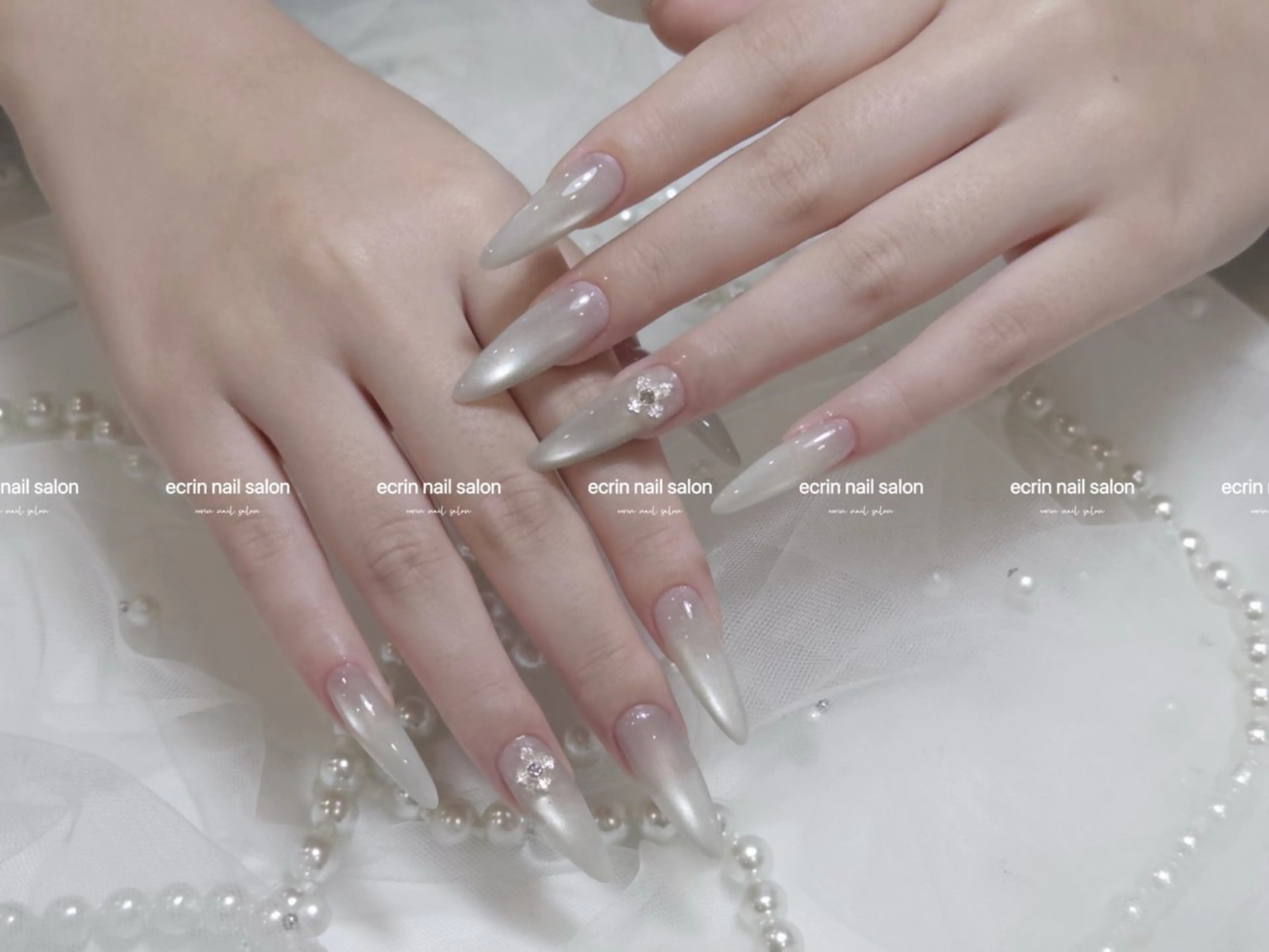 ネイル ジェルネイル ロングネイル マグネットネイル パラジェル ネイルチップ ハンドネイル ハンドケア ecrin nail salon錦糸町のネイルデザイン