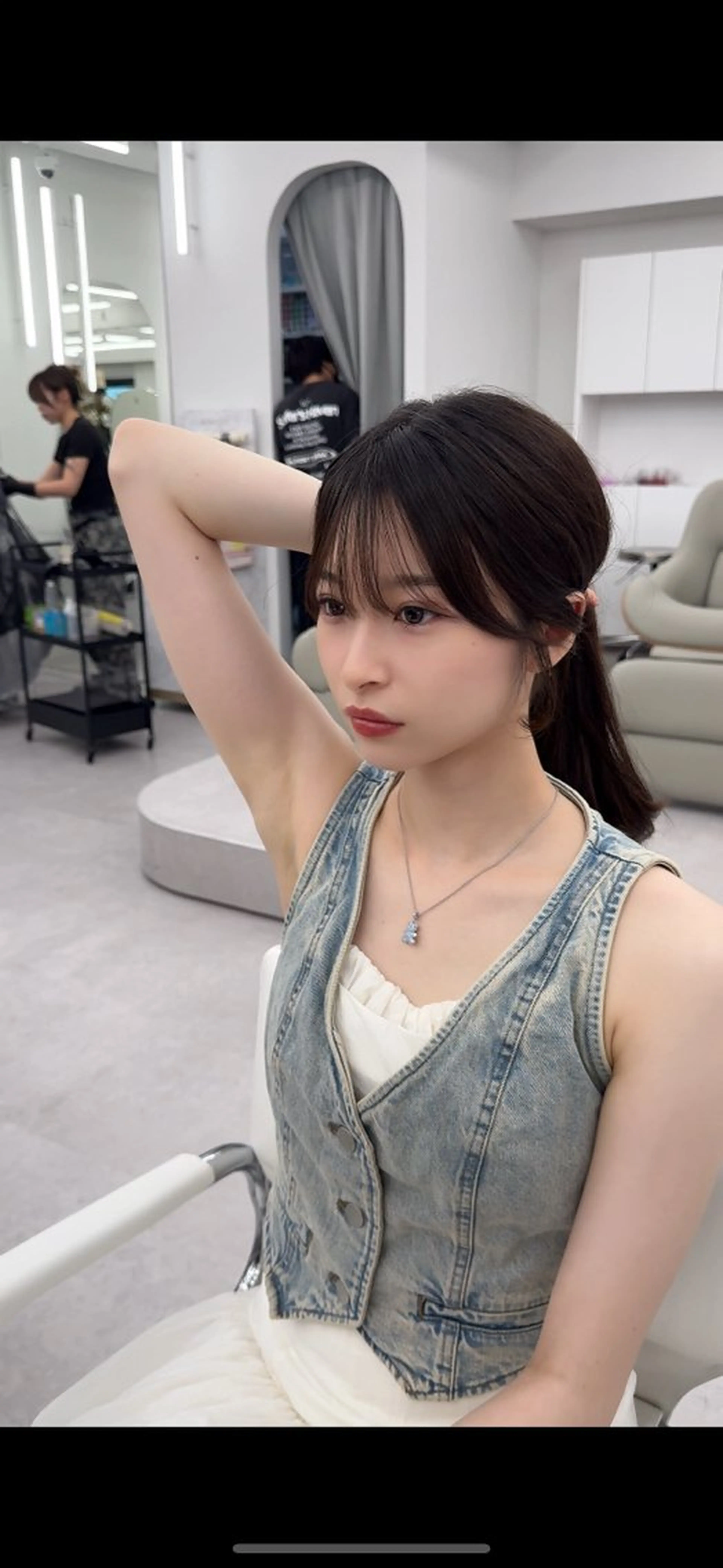 セミロング カラー ヘアアレンジ 最小顔周り&レイヤー 特化/池袋/kokiのヘアスタイル