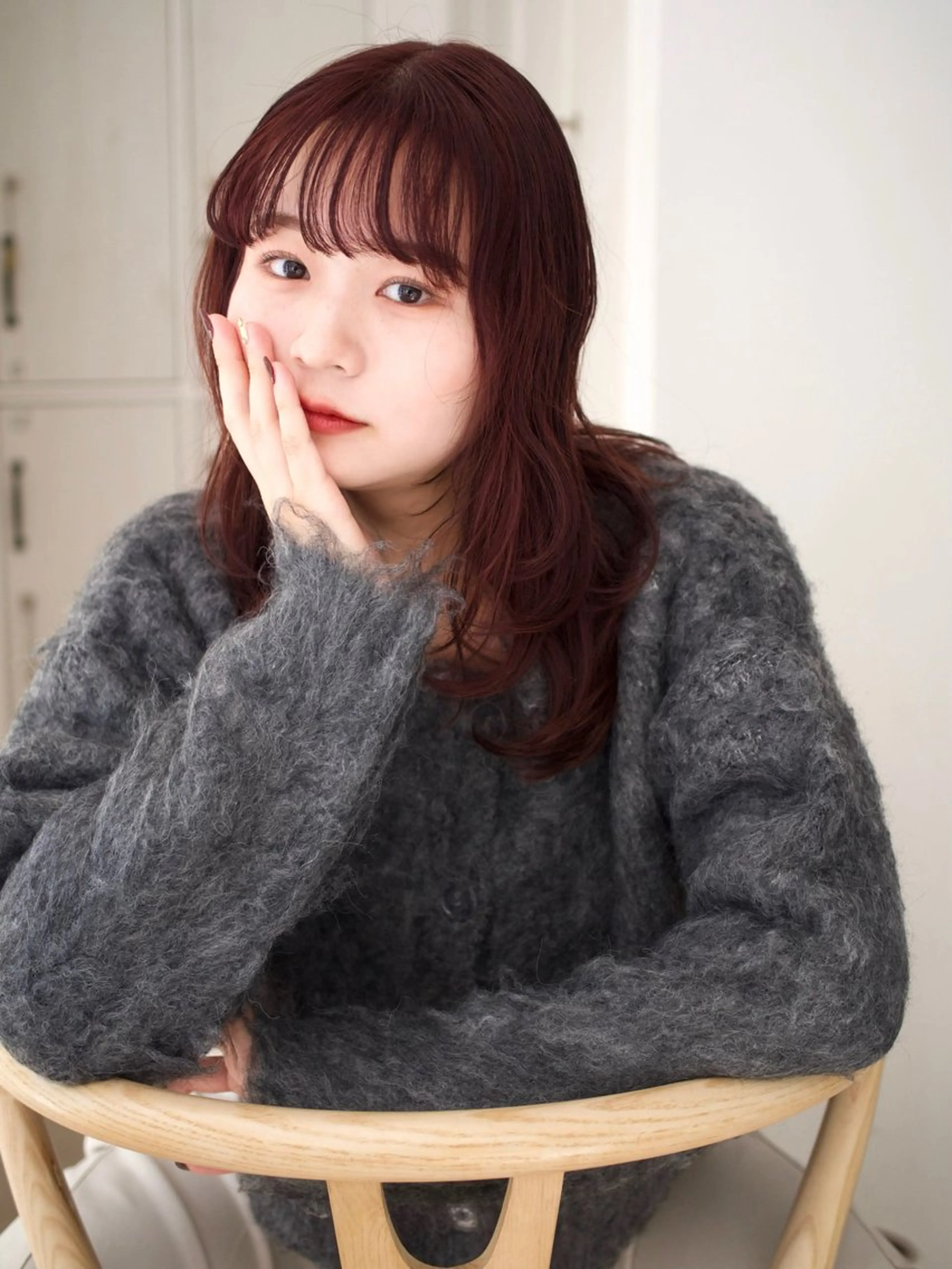 セミロング カラー ブラウンカラー ピンクカラー ピンクブラウン 💖🌷越後 遥🌷💖のヘアスタイル