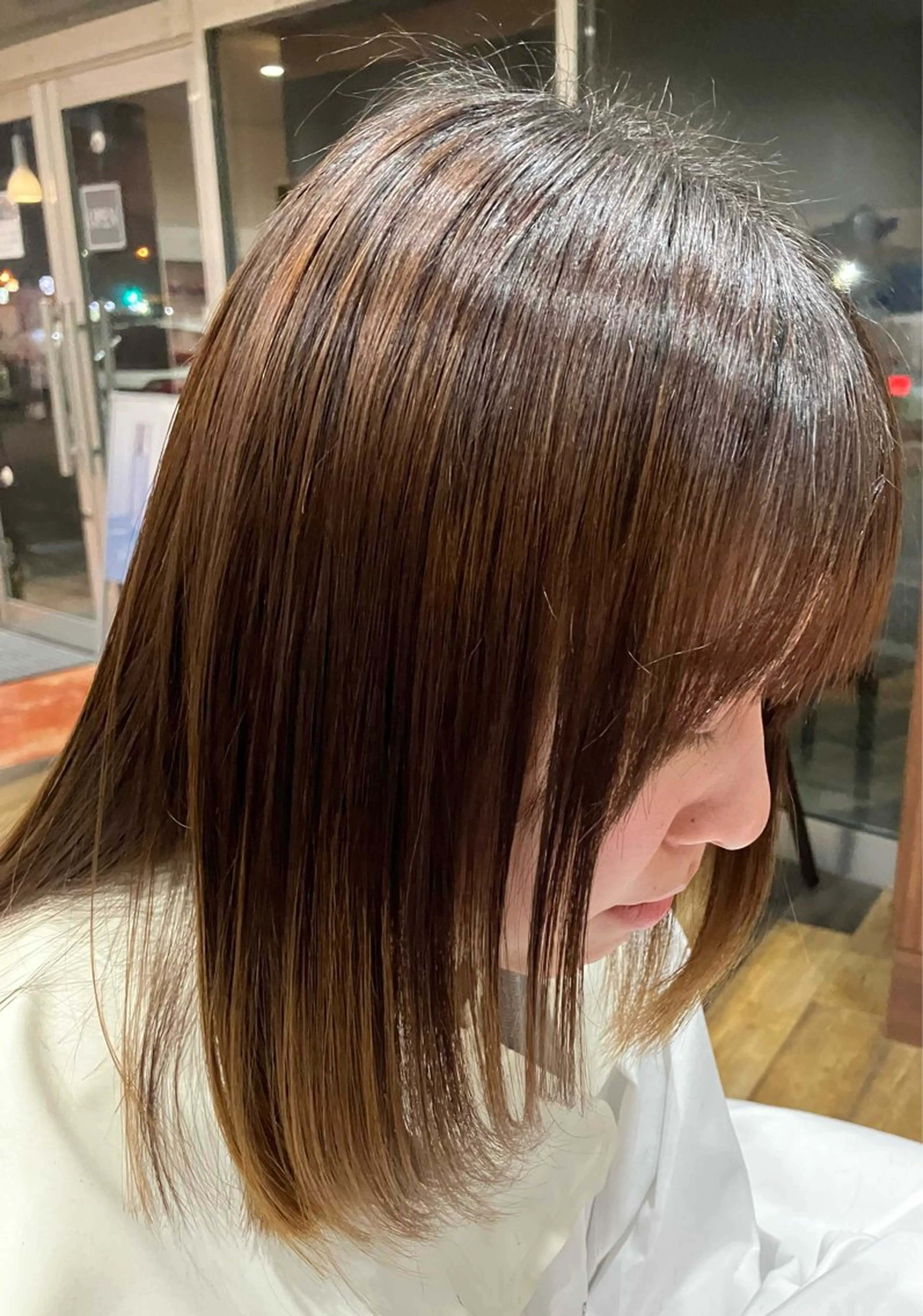 ミディアム 顔まわりレイヤー 顔周りカット レイヤーカット 平川 かなこのヘアスタイル