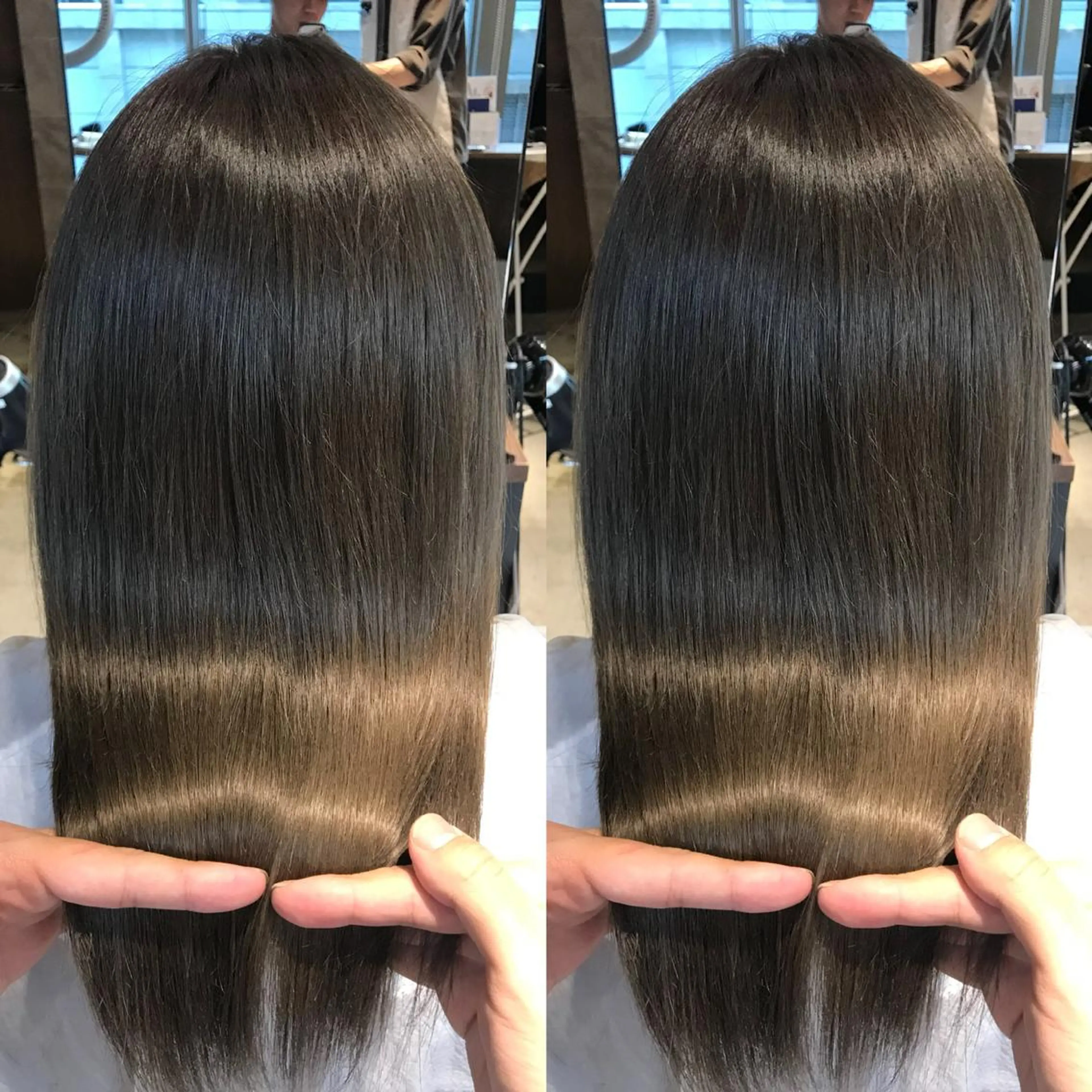 カラー ベージュカラー グレージュ ボブ 髪質改善 ヘアカラー 武田涼レイヤーカット 髪質改善×縮毛矯正のヘアスタイル