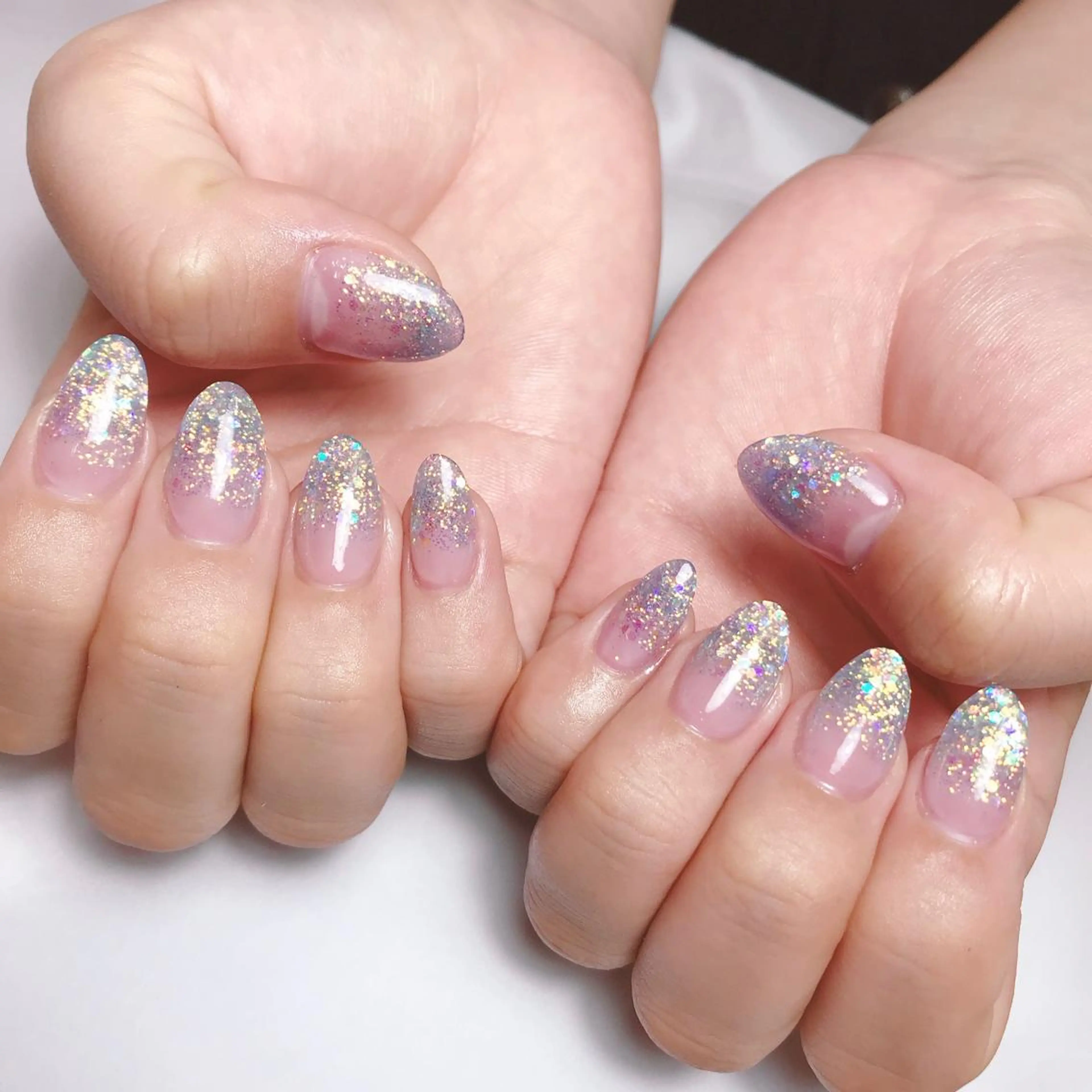 💜艶々ジェルコート付き【 スカルプ】オフ＋スカルプ💜【 長さ出し】【オフありコース】クリア、全面ラメ、ラメグラの写真