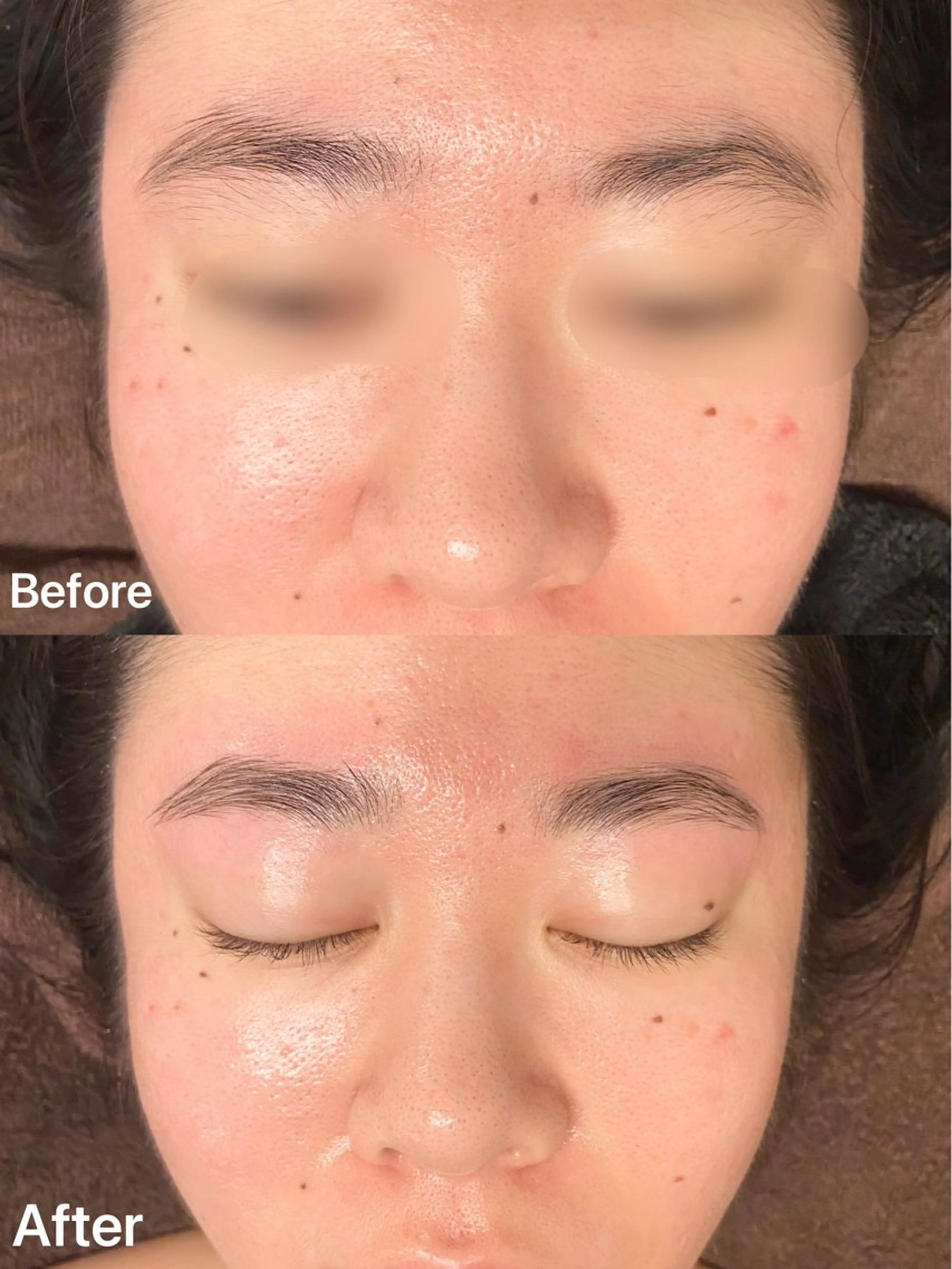 【ミニモ学割】ハリウッドブロウリフト(HBL)自眉をいかした自然な眉に♪ カウンセリング→眉癖改善→ワックス脱毛→毛抜きの写真