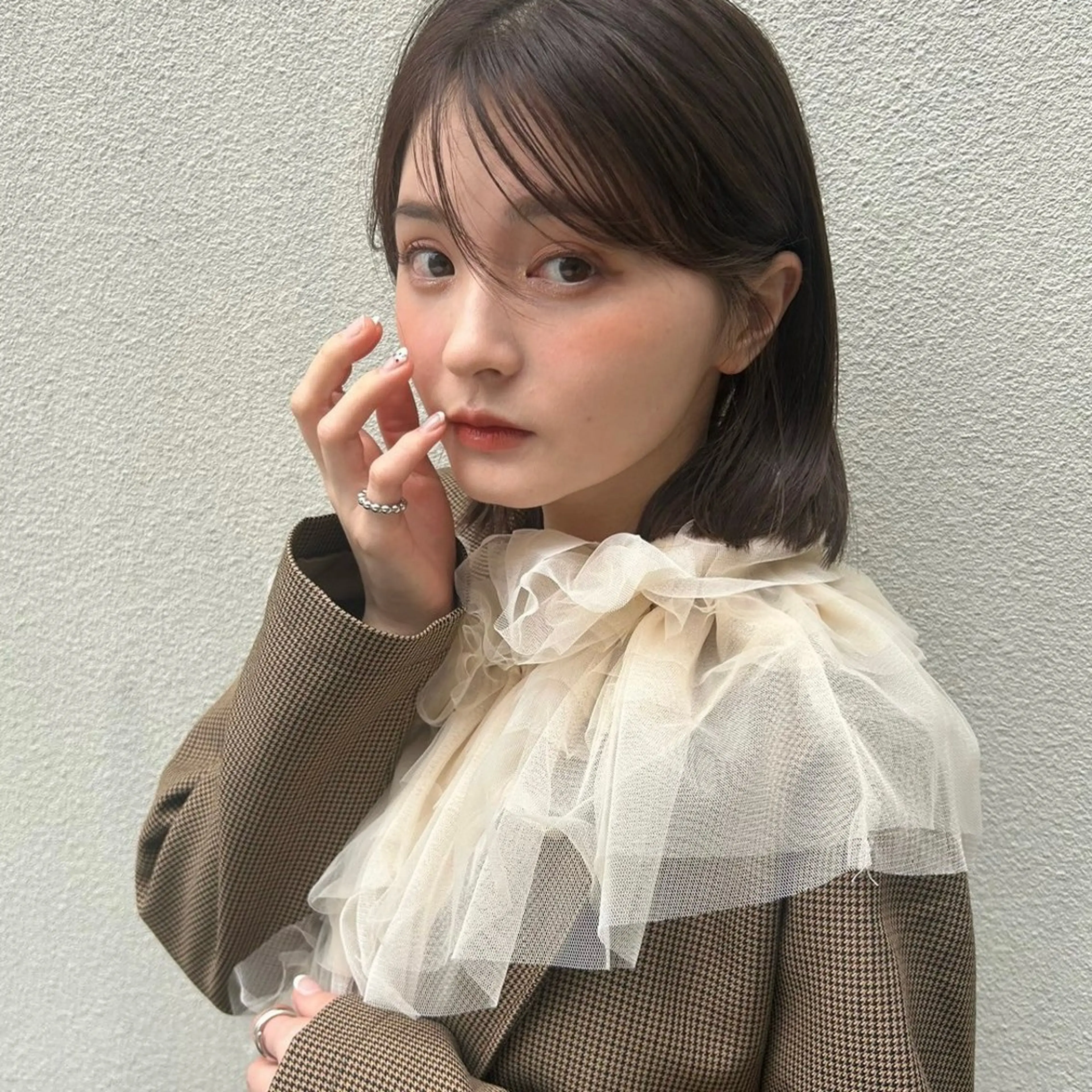 ミディアム 透明感カラー/ レイヤー🪽千優のヘアスタイル