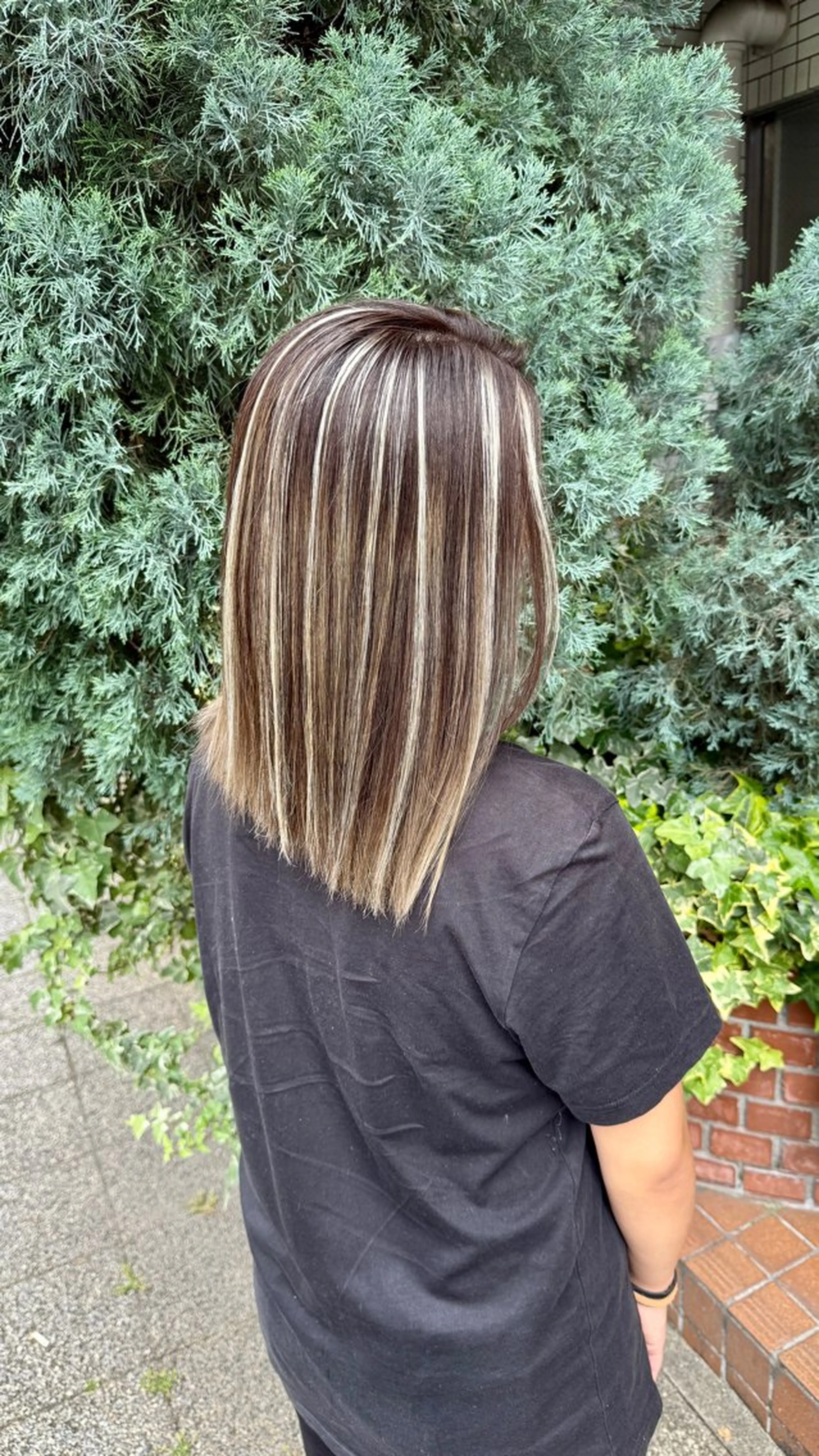 ミディアム カラー ハイライトカラー オレンジ ハイライト レイヤーカット ヘアカラー トリートメント Cure2所属・🌈白いハイライト 🌈 🐶ノザワ🐶のヘアスタイル