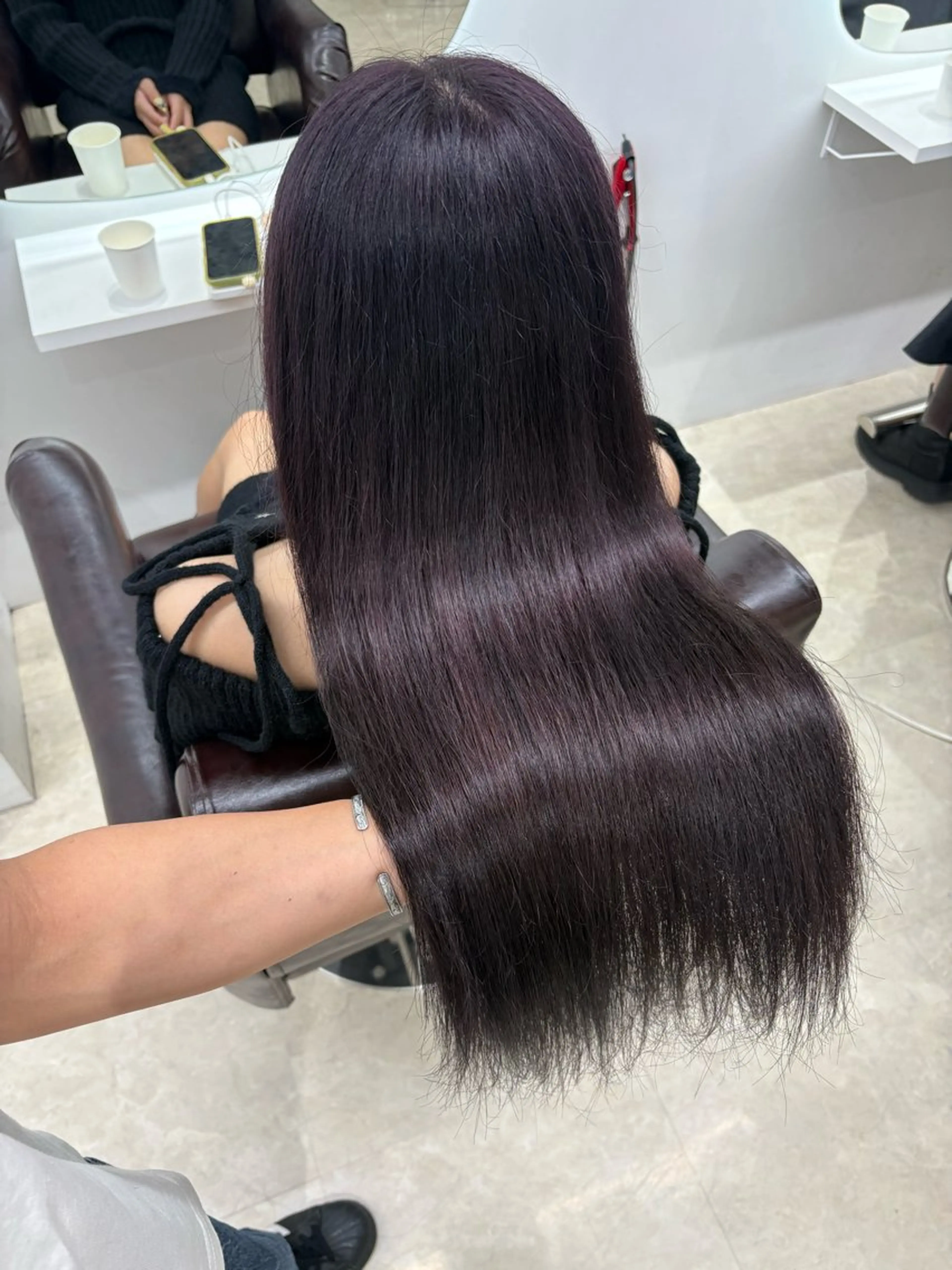 セミロング カラー カット ヘアカラー トリートメント ヘアセット 新宿/韓国ヘア/ 髪質改善ストレートのヘアスタイル