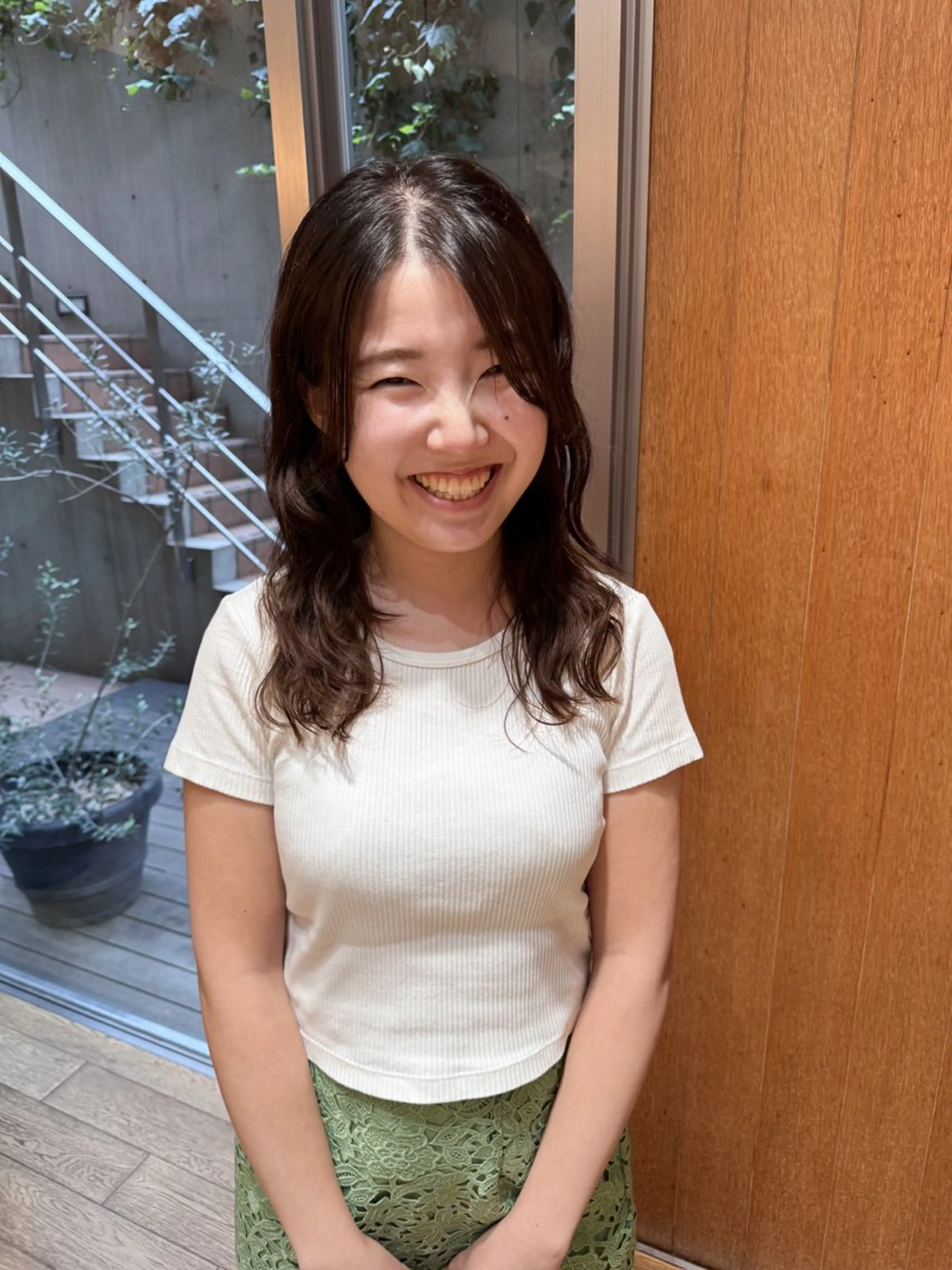 ミディアム パーマ カット パーマ 大橋 芽衣のヘアスタイル