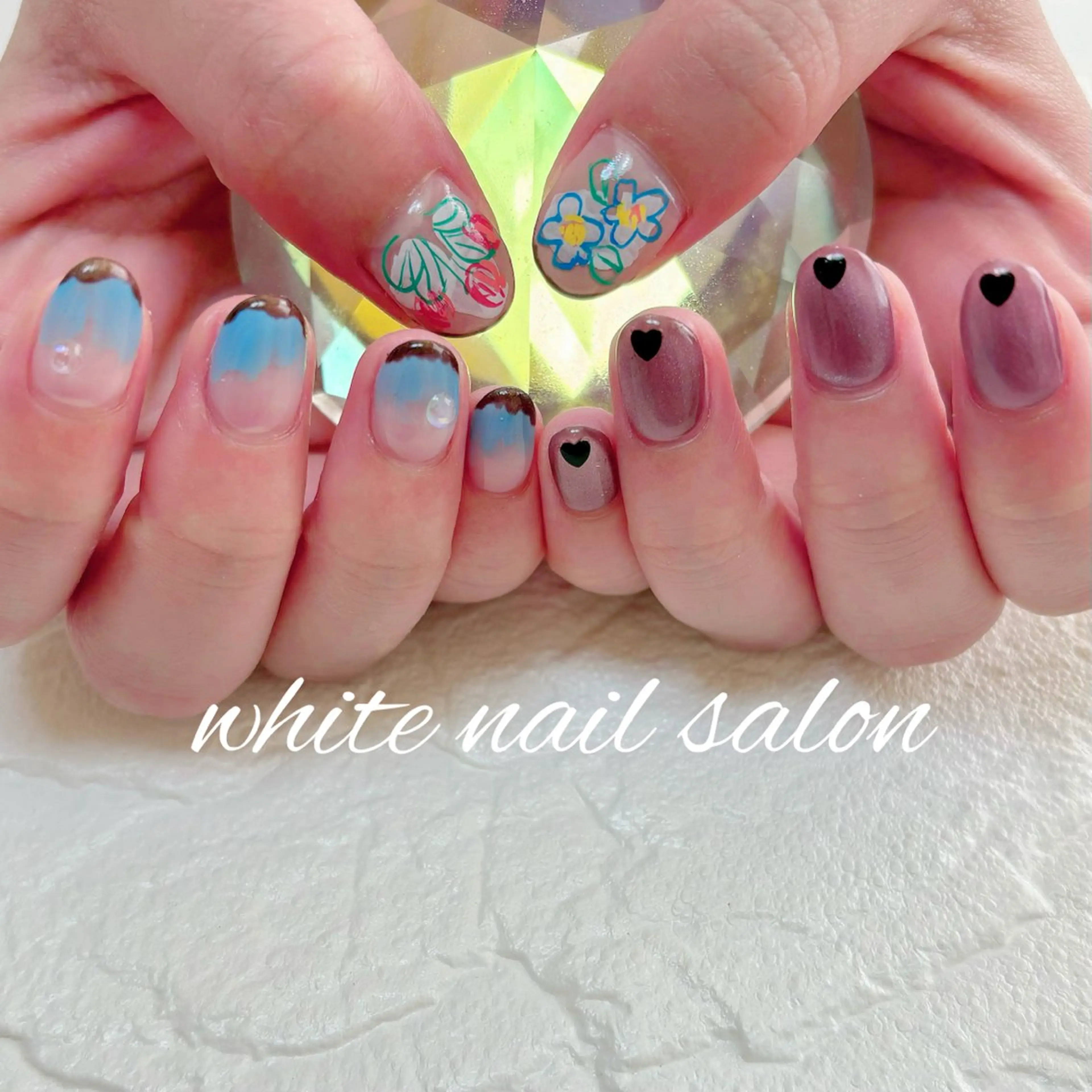 ネイル フットネイル 持ち込み ハンドネイル white nail salonのネイルデザイン