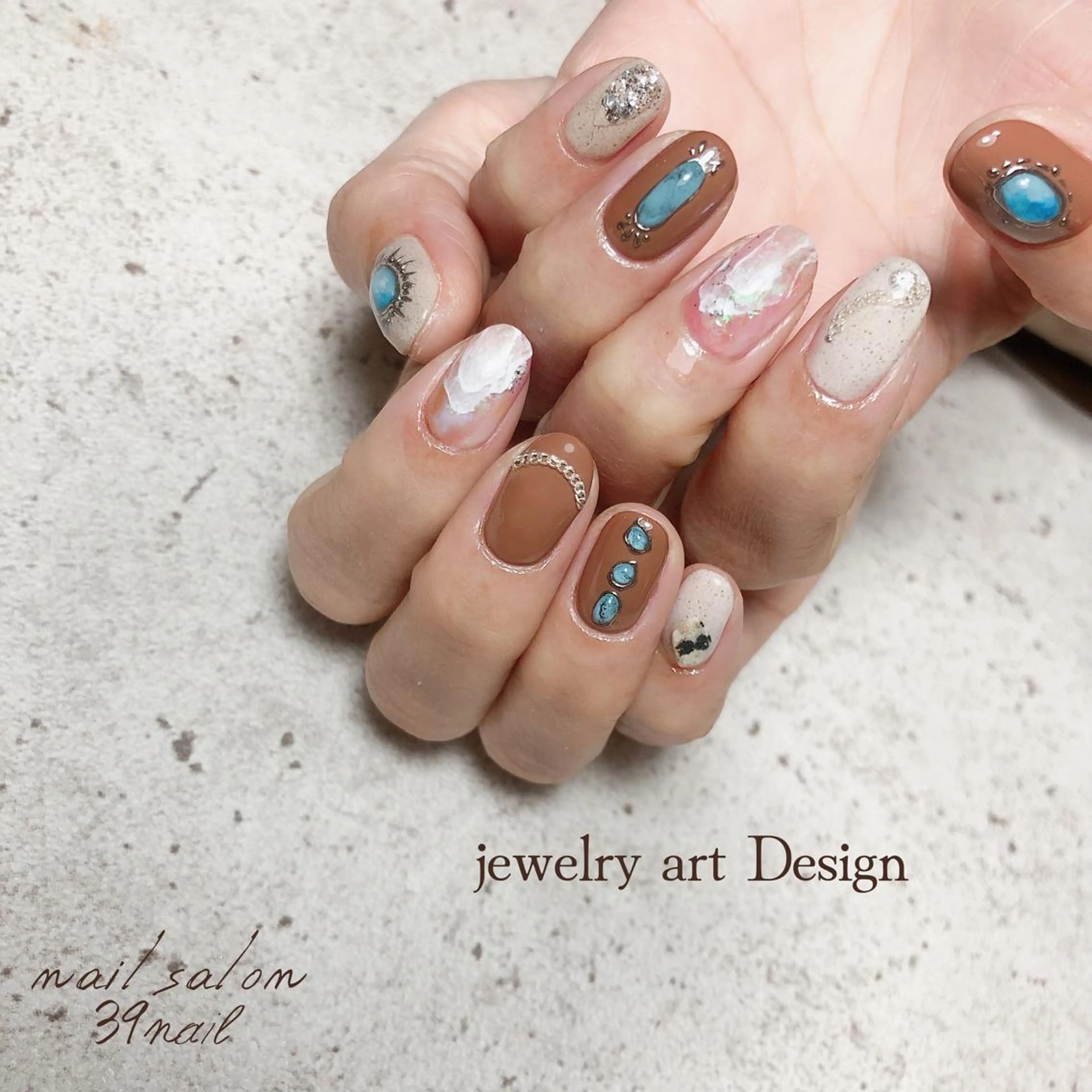 ミディアム ネイル ハンドネイル 京橋 【39nail】のネイルデザイン