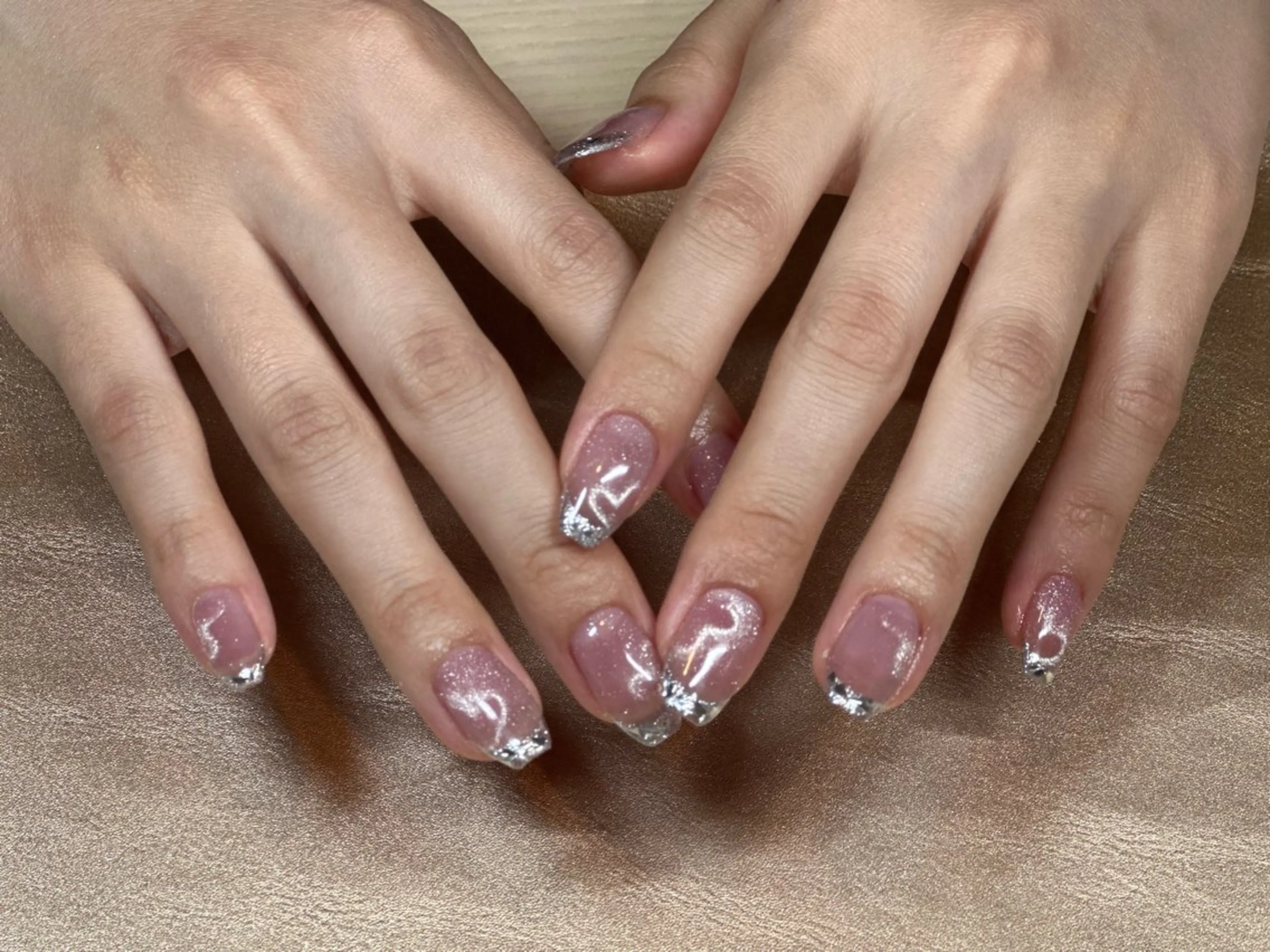 ネイル フレンチネイル ガラスフレンチ ハート ワンホンネイル ハンドネイル petite 【ペティート】のその他イメージ