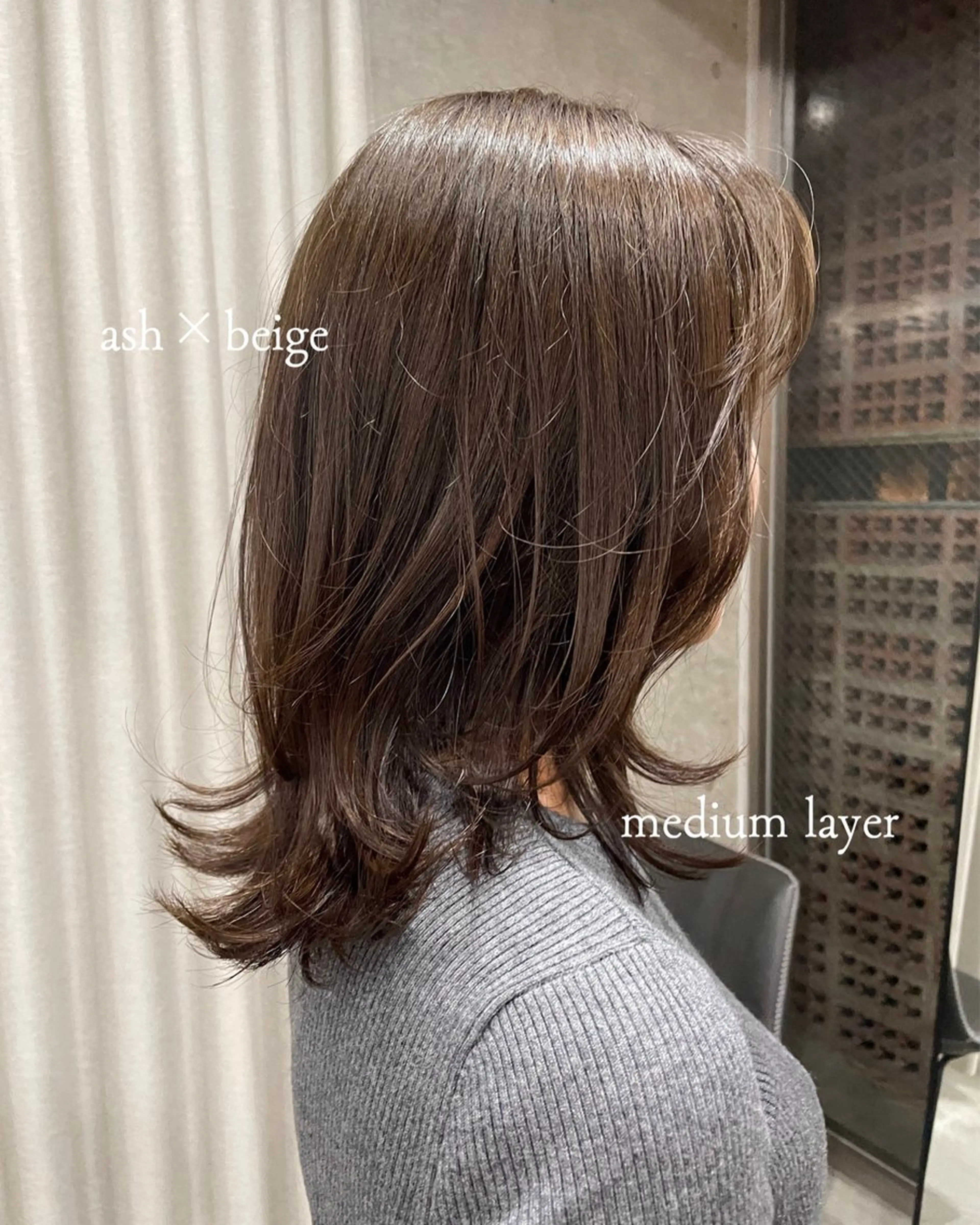 ミディアム カラー カット ヘアカラー トリートメント 表参道/赤み無し 透明感 colorのヘアスタイル
