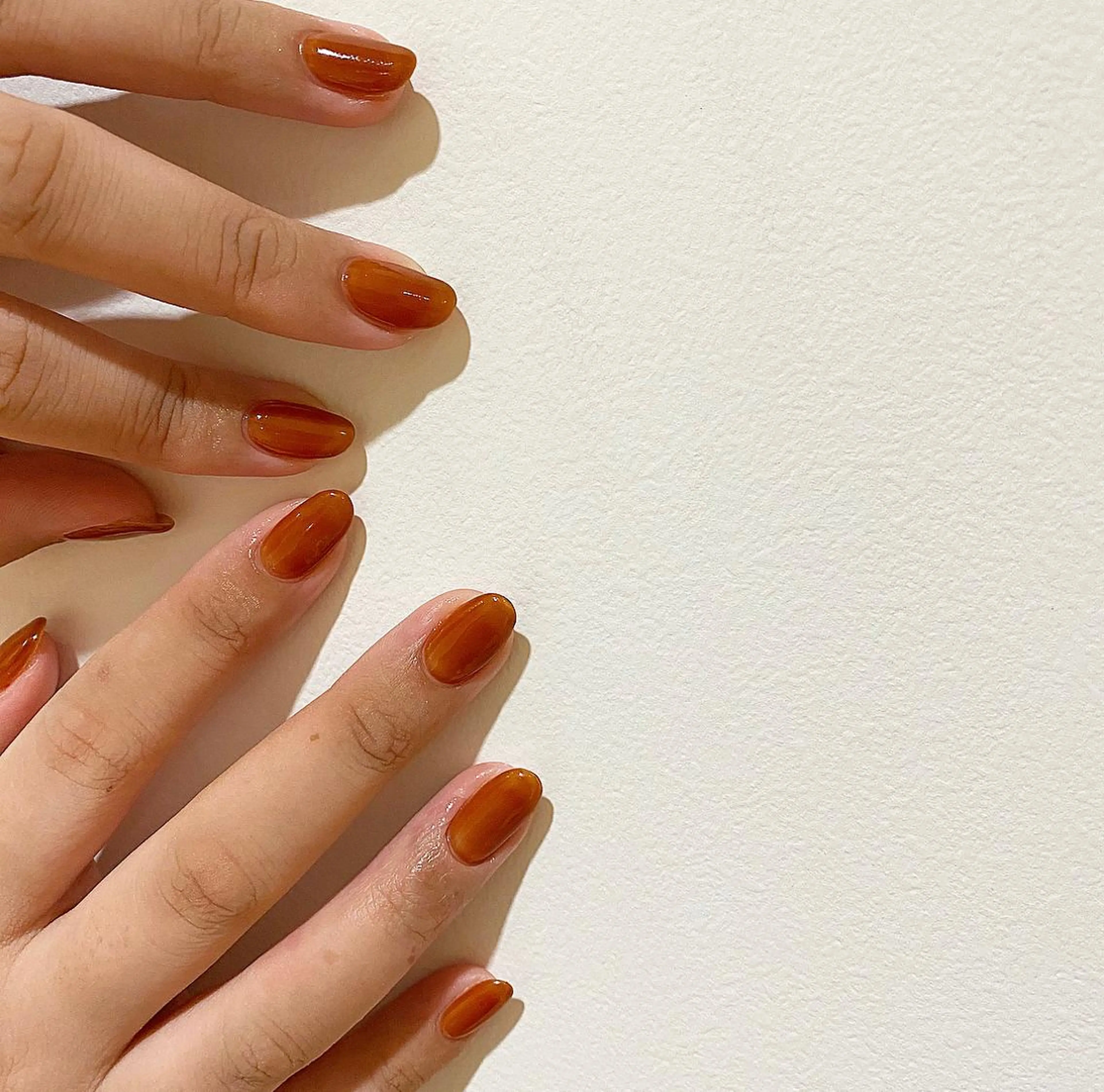 ネイル ブラウン クリアネイル 椎葉 麻里矢のネイルデザイン