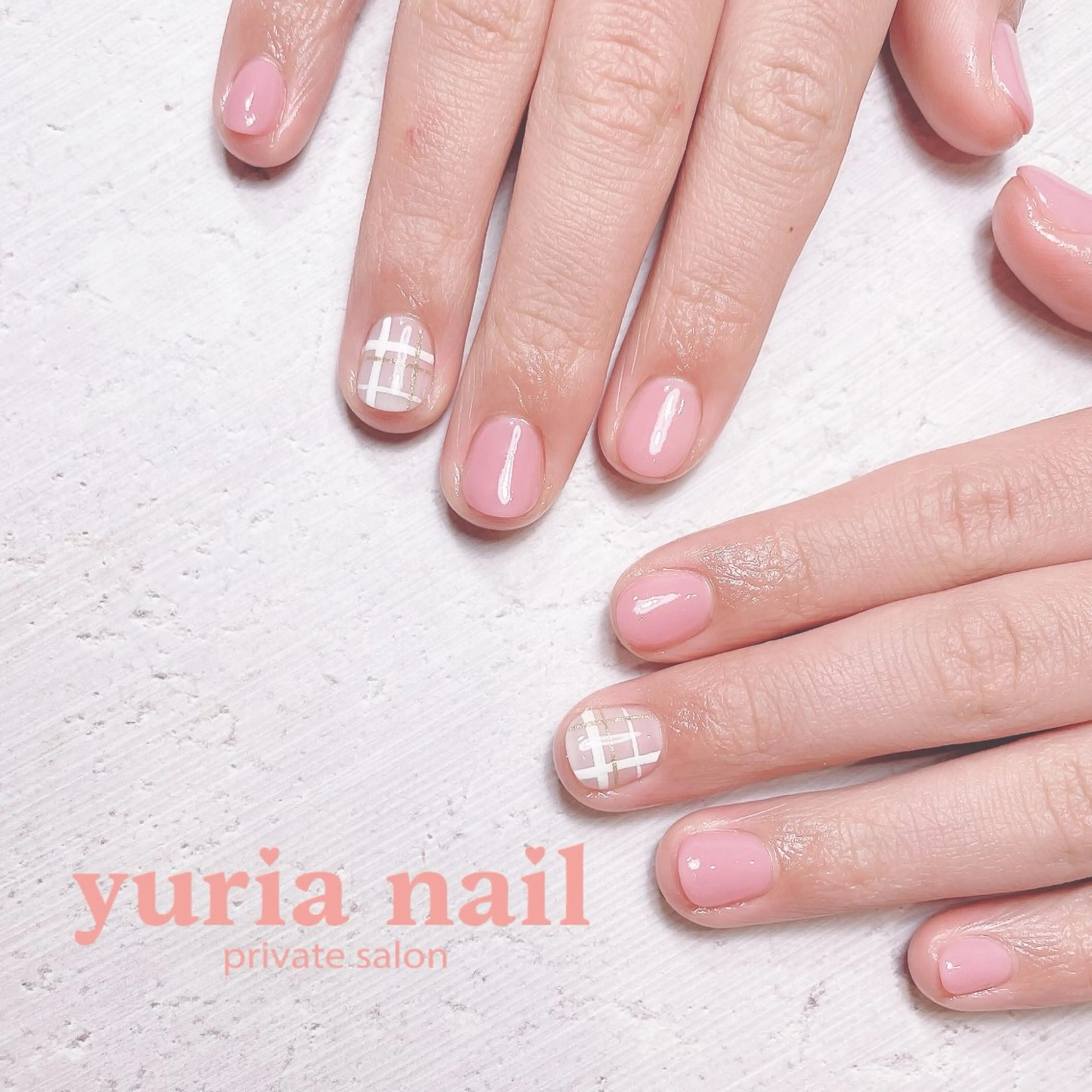 ネイル ジェルネイル ピンク ホワイト 小林 ゆりあのネイルデザイン