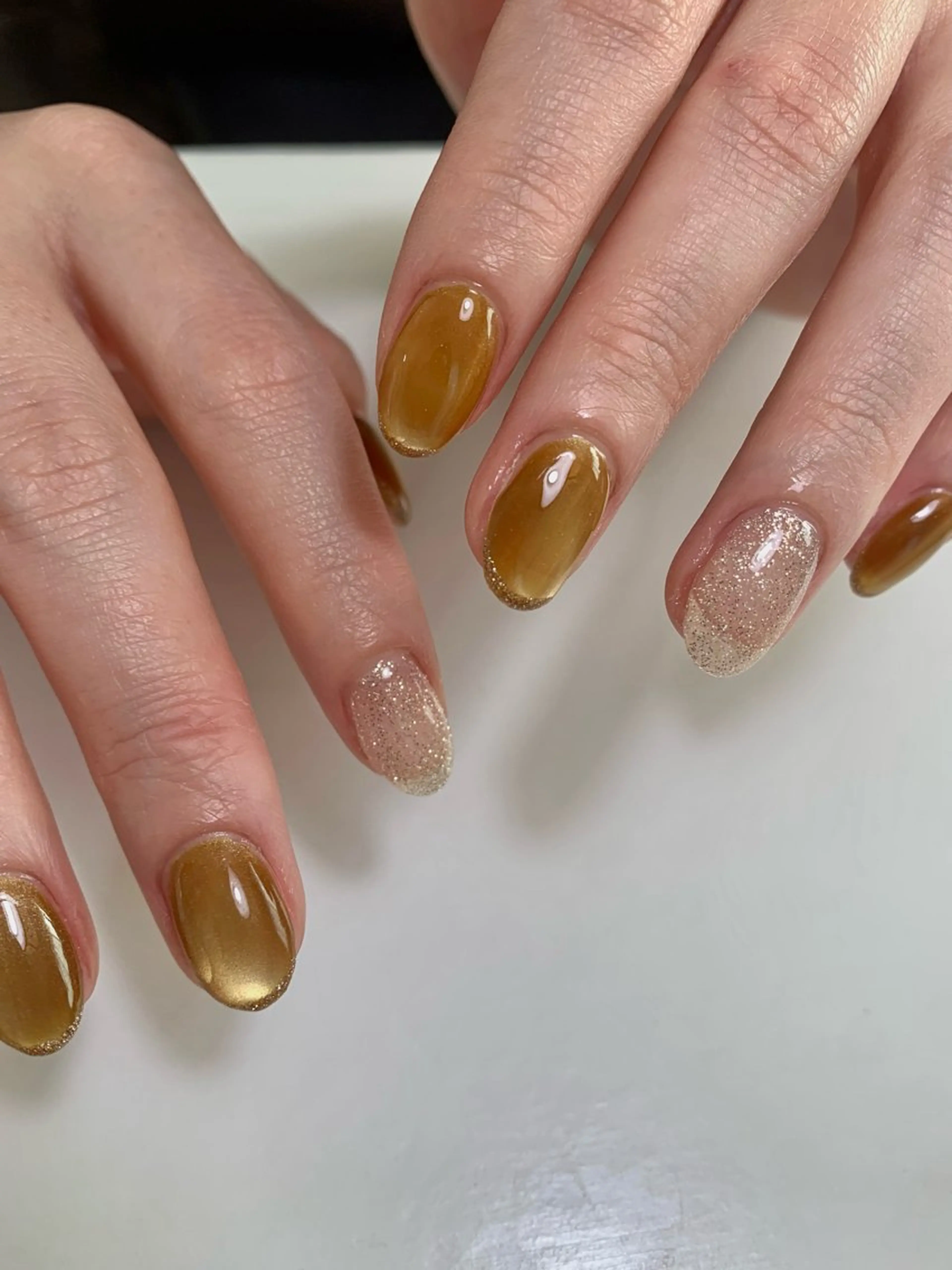 ネイル フラッシュネイル フレンチネイル ラメ(グリッター) マグネットネイル is.nail 🌷sonokoのネイルデザイン