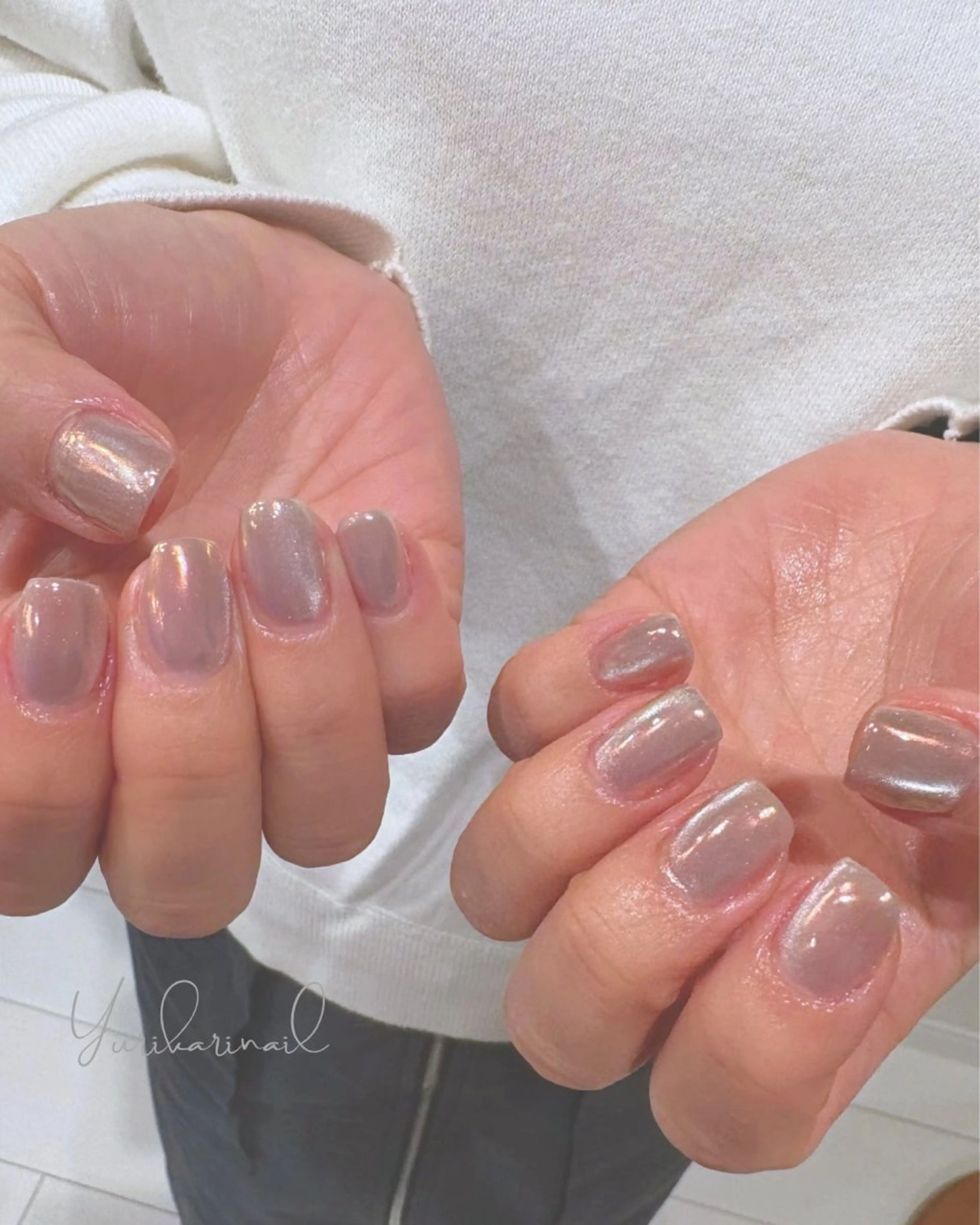 ネイル オーロラネイル マグネットネイル ハンドネイル ネイリスト ゆりかのネイルデザイン