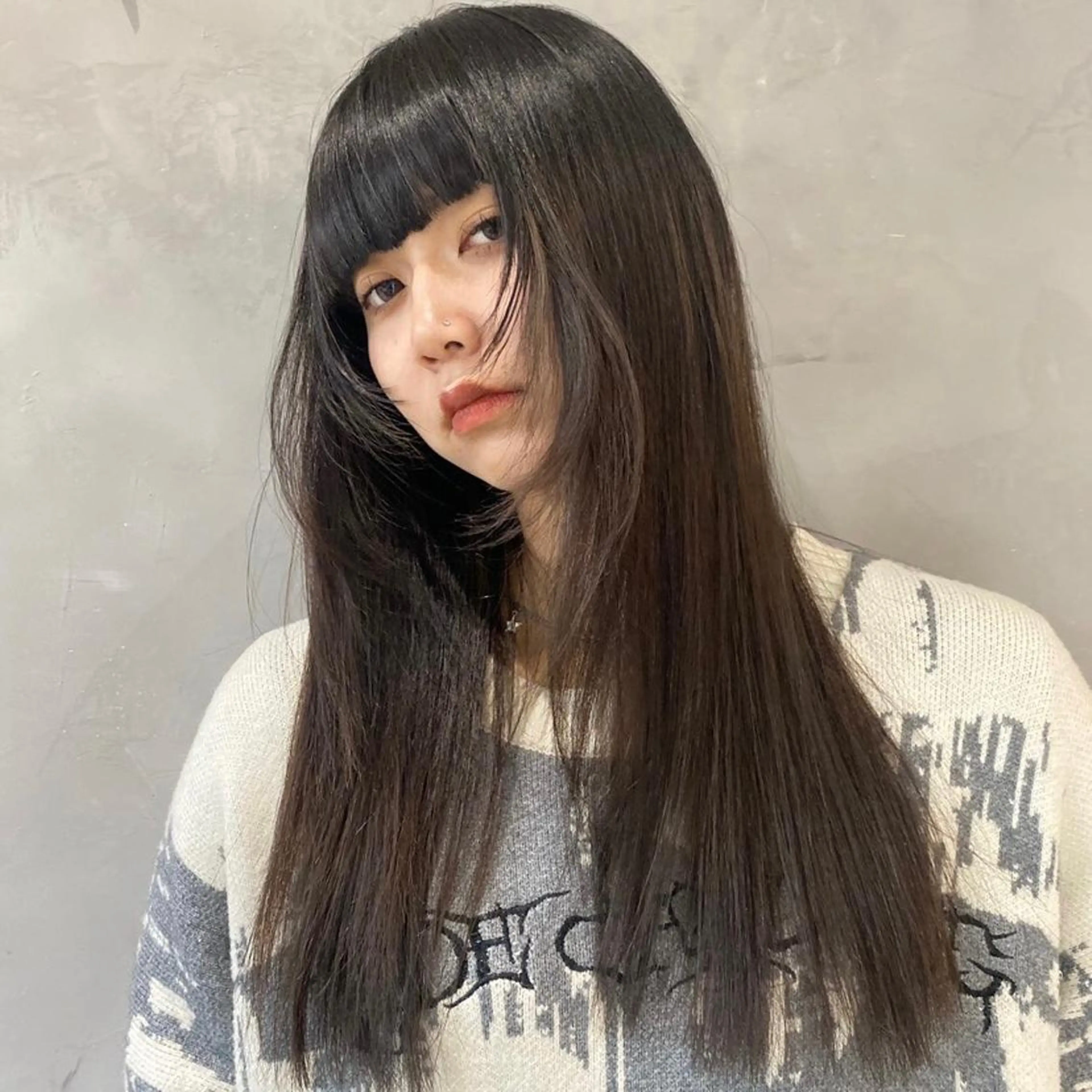 ロング ヘアアレンジ 顔周りカット レイヤーカット three所属・three Natsumeのヘアスタイル