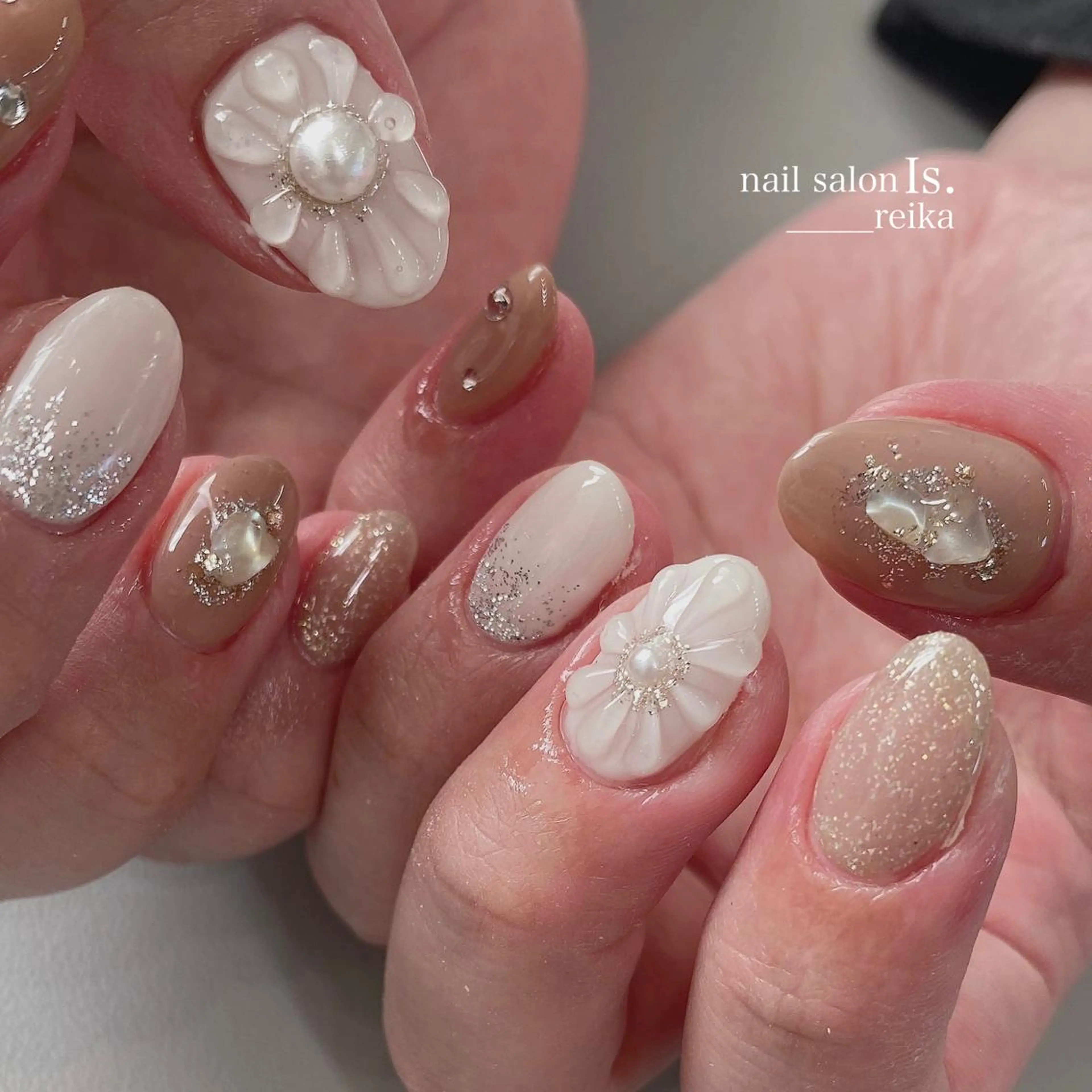 ネイル フラワーネイル ぷっくりネイル nail salon Is.  reikaのネイルデザイン