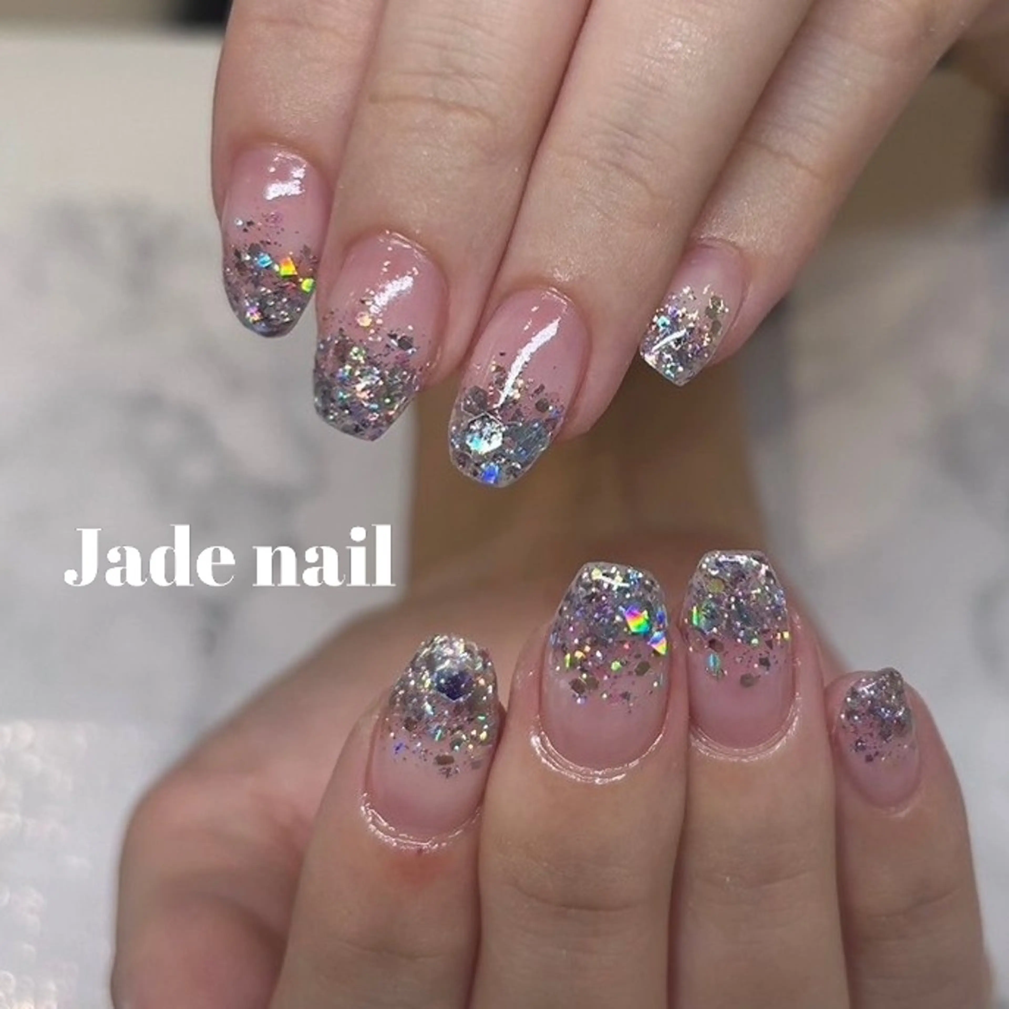 ネイル グラデーション ラメ(グリッター) ラメグラデーション ハンドネイル Jade nail所属・Jadenail  kokoroのネイルデザイン