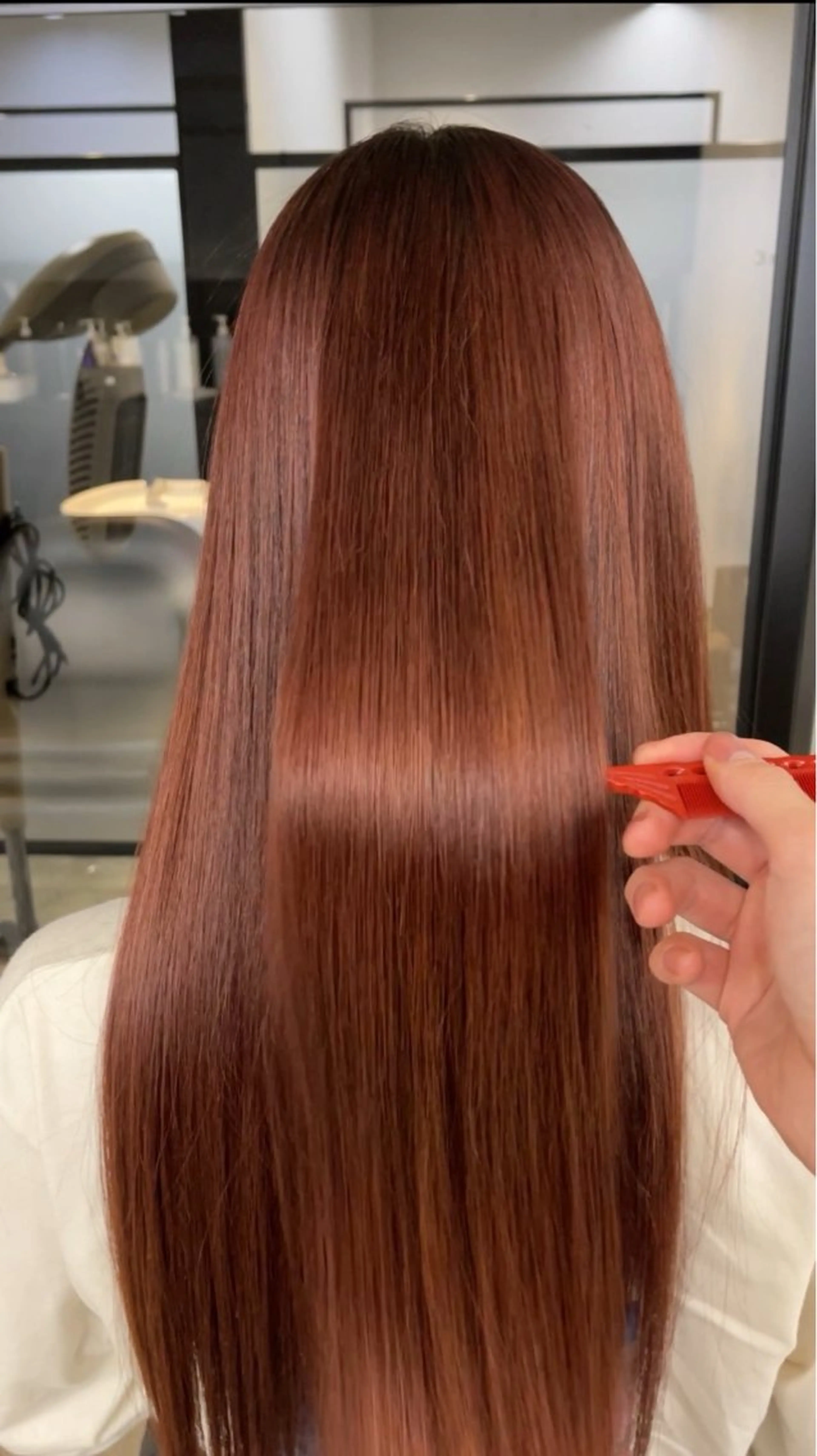 ロング 縮毛矯正 トリートメント け んブリーチ縮毛矯正のヘアスタイル