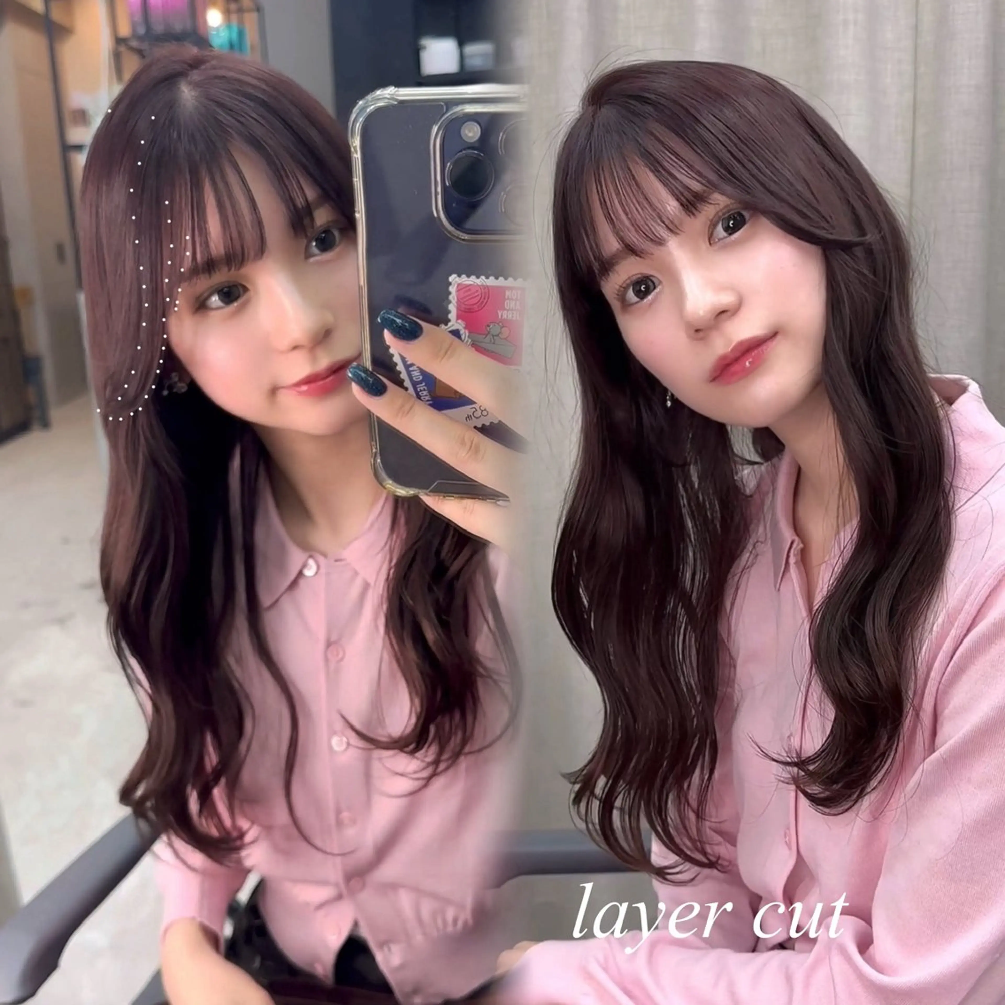 ミディアム カット ヘアカラー トリートメント 韓国/ワンホンヘア 髪質改善/MaCoのヘアスタイル