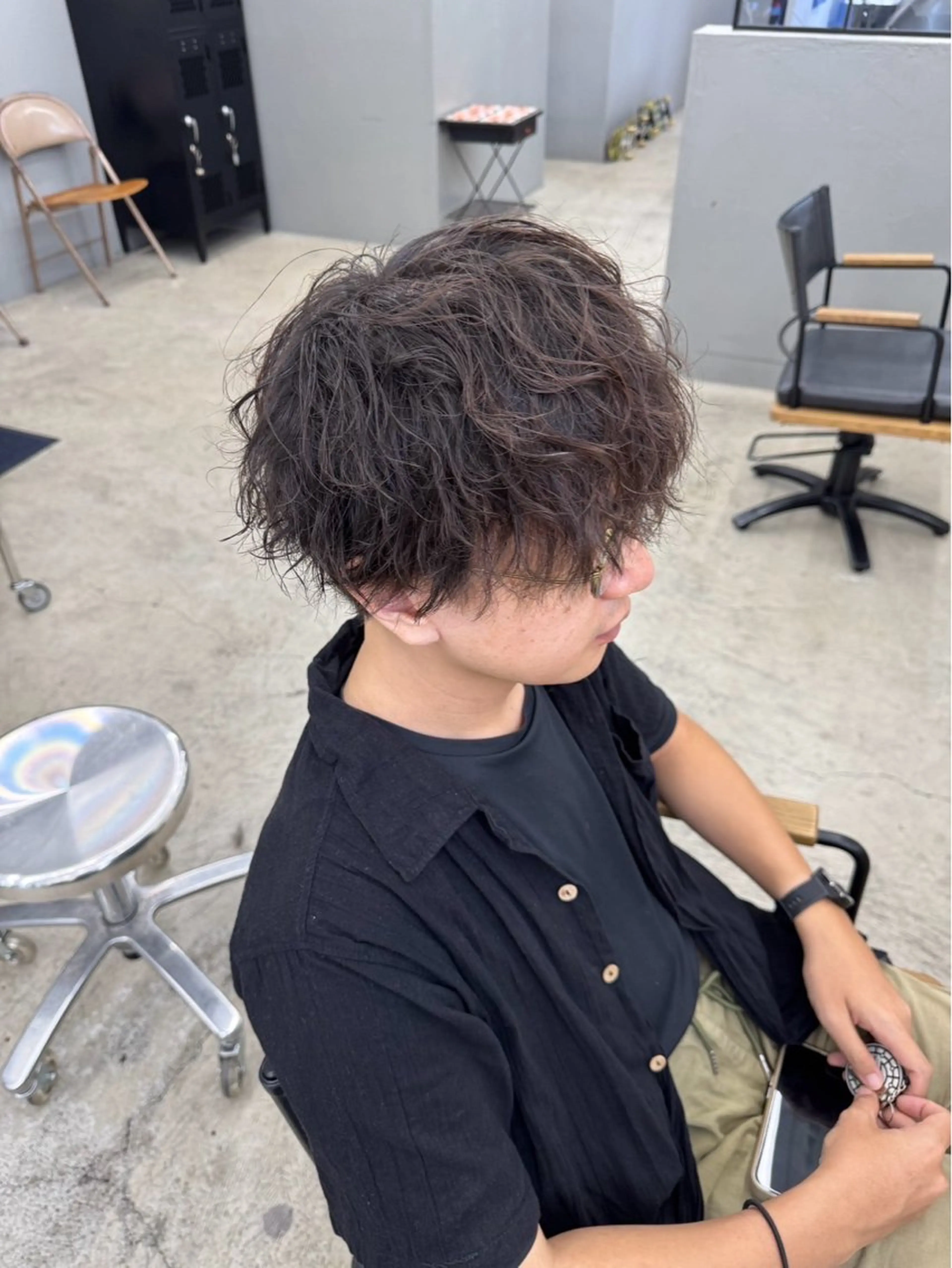 ショート パーマ メンズ カット パーマ メンズ専門サロン wokeのヘアスタイル