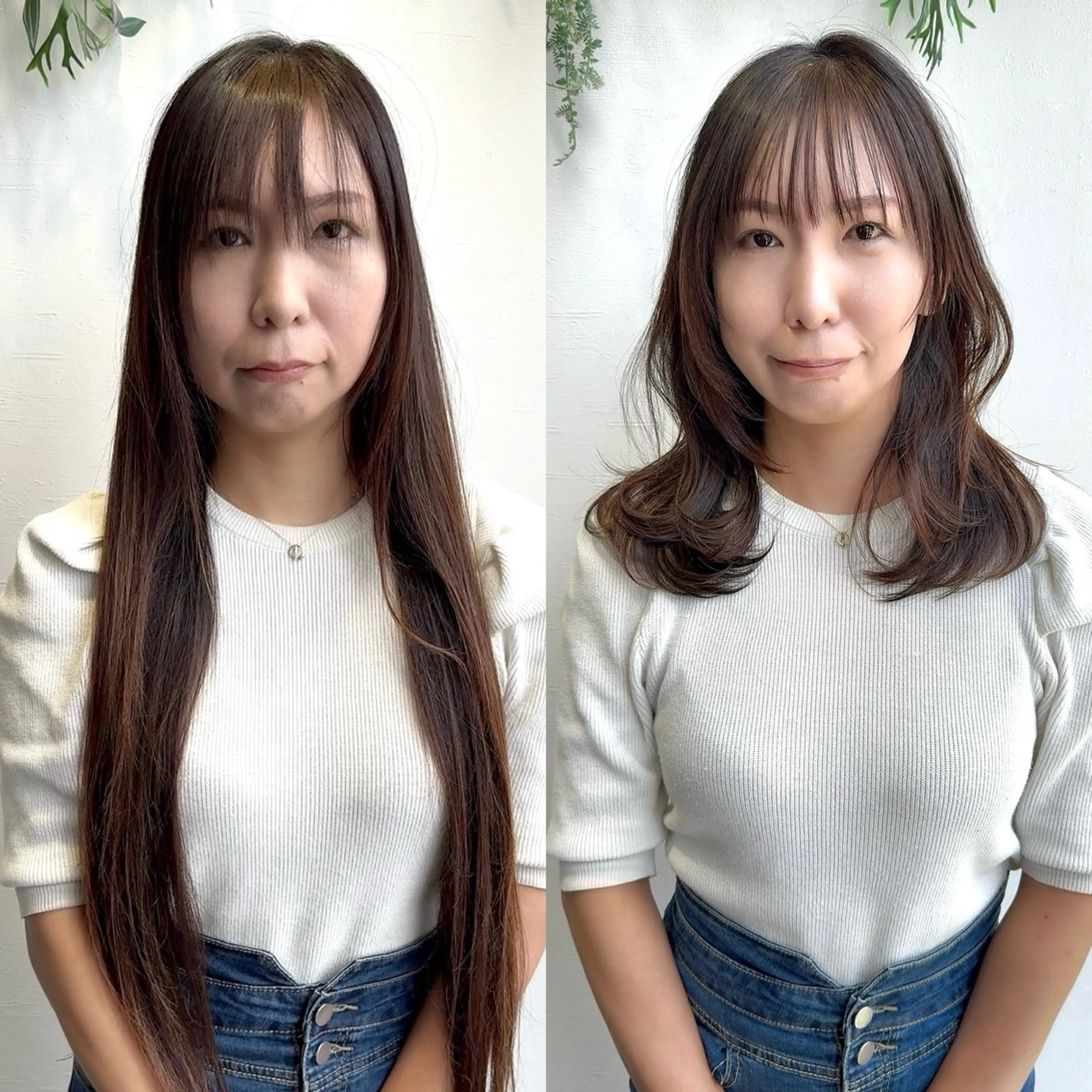 セミロング カラー レイヤーカット 西山 友哉のヘアスタイル