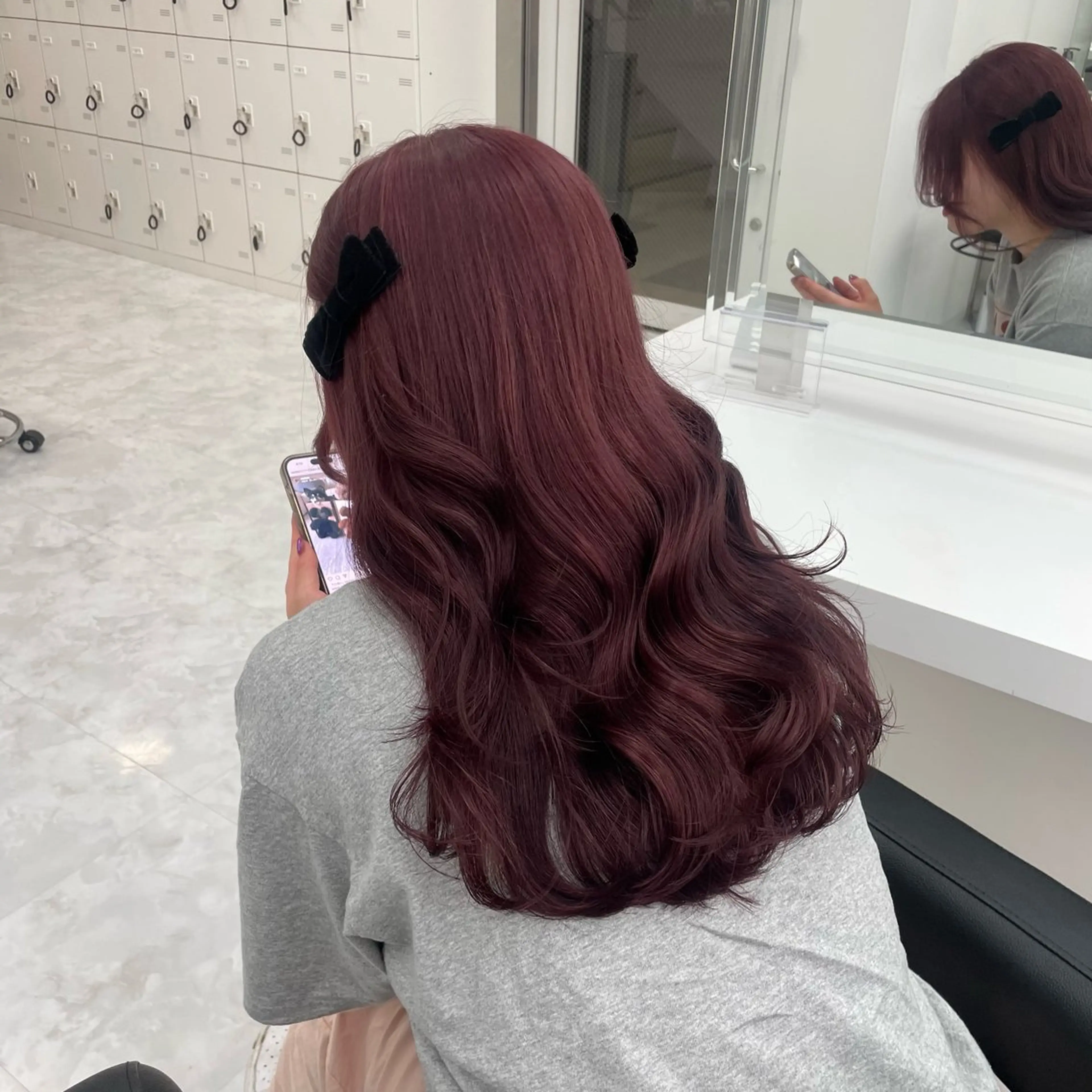 ロング カラー レッドカラー ガーリーstyle ❤︎misaki🏹のヘアスタイル