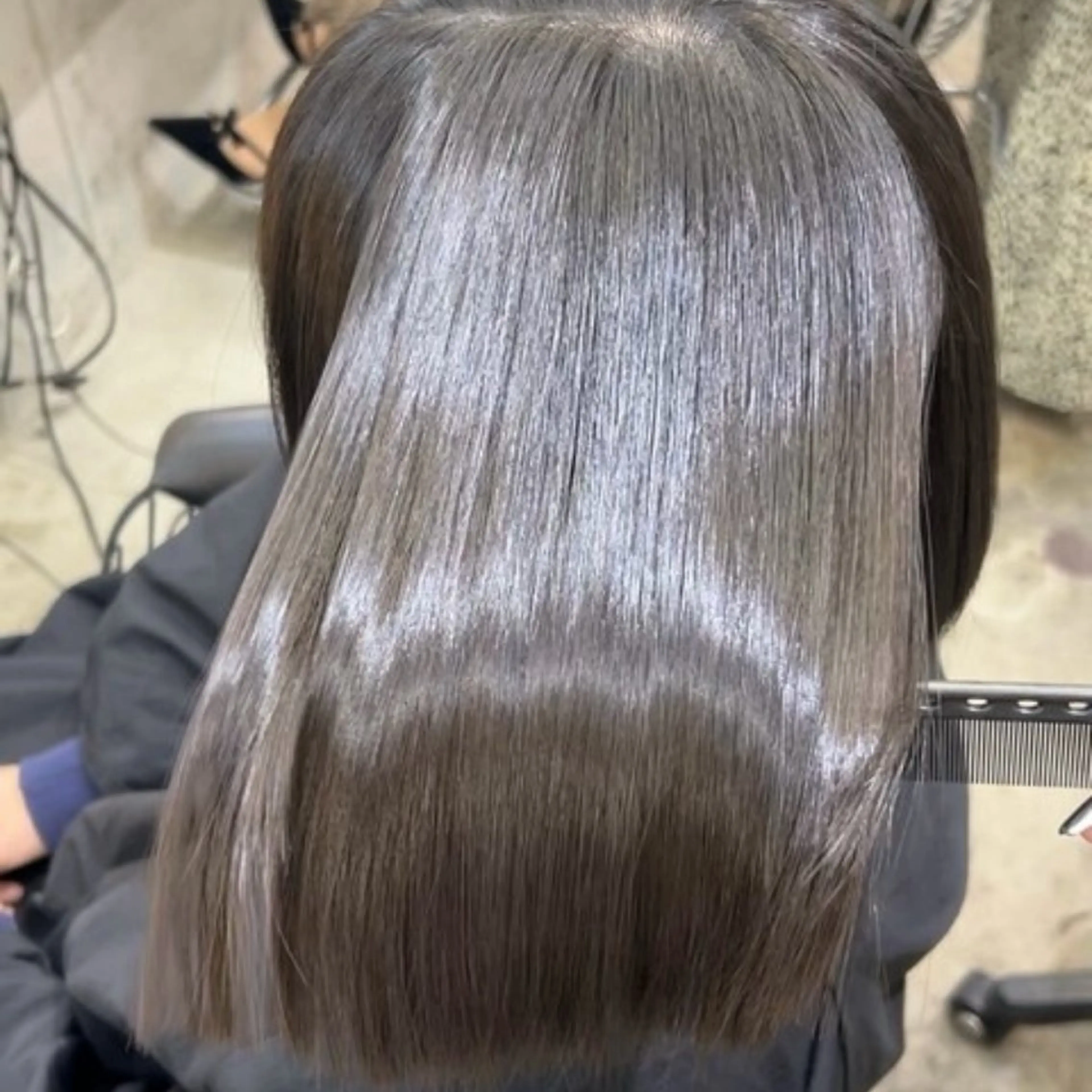 ミディアム 髪質改善 縮毛矯正 カット ヘアカラー 縮毛矯正 トリートメント ボブ/くびれボブ/ 髪質改善/Ru-kaのヘアスタイル