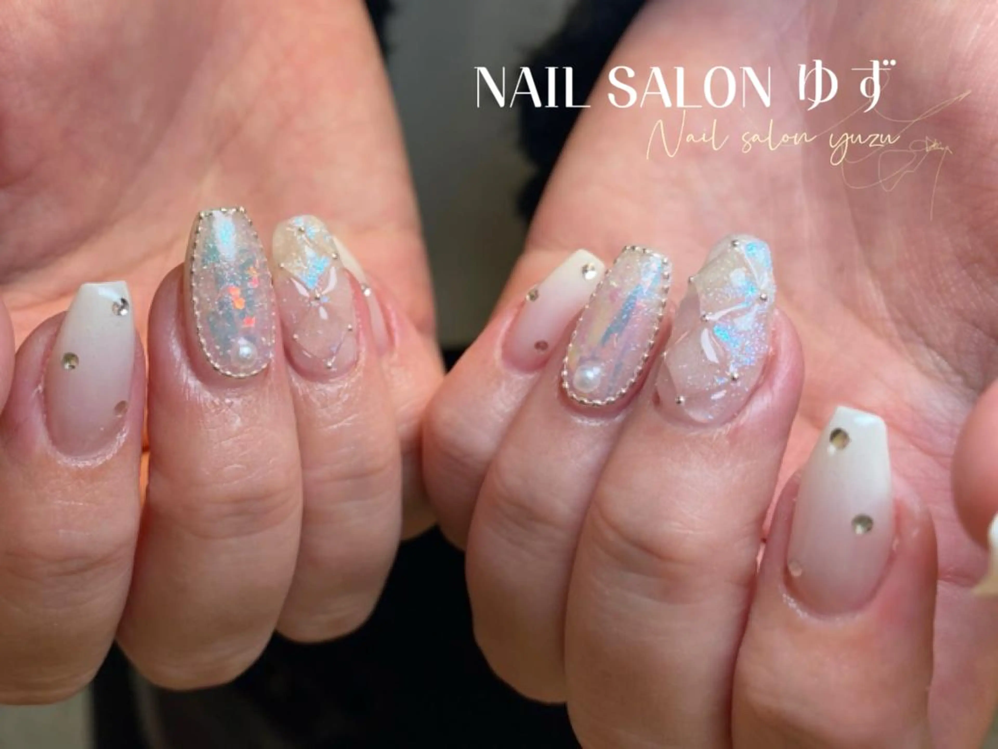 ネイル 長さ出し ハンドネイル MAKI💚💚💚 秋葉原.のネイルデザイン