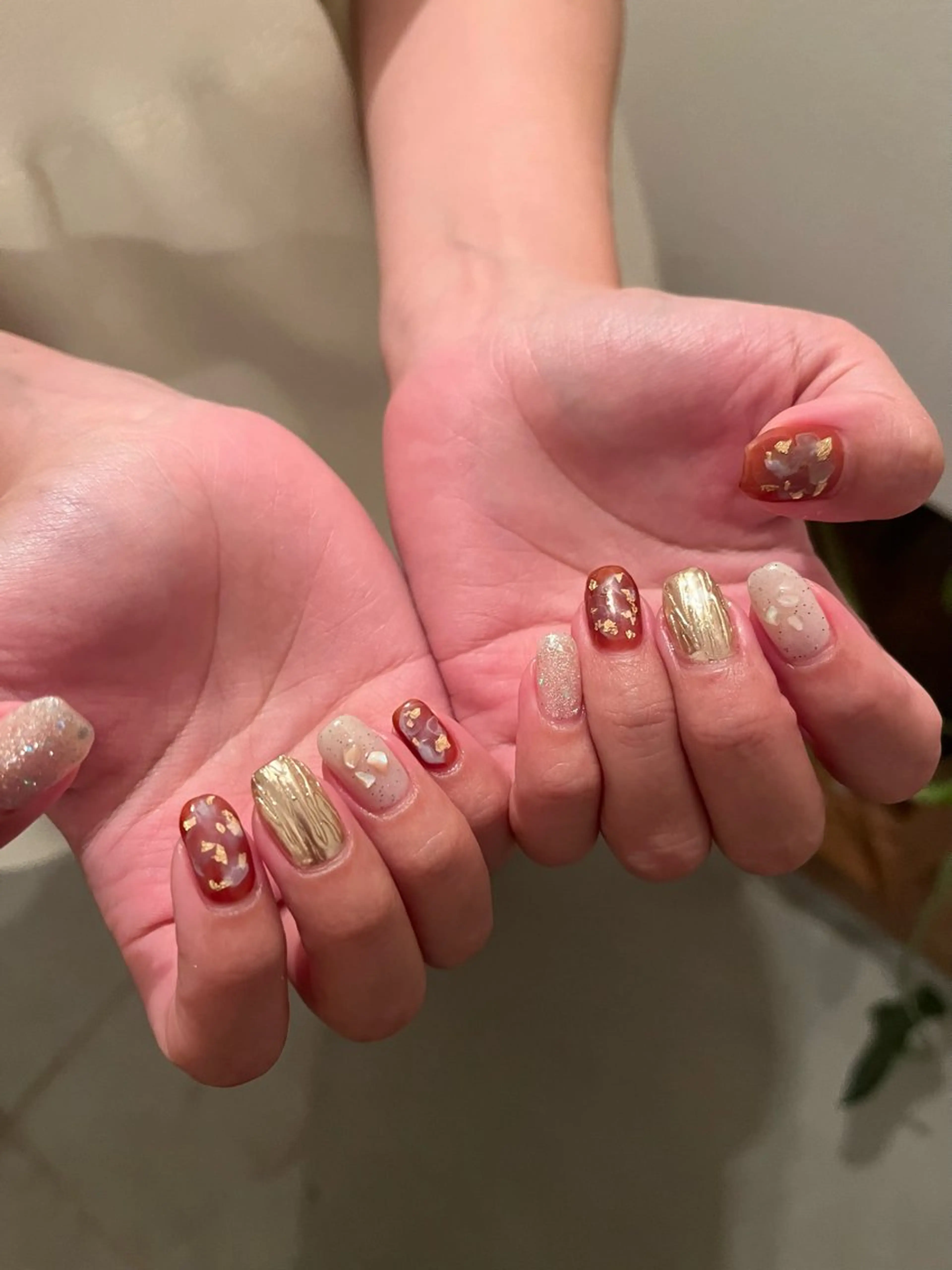 ネイル ブラウン K Aのネイルデザイン