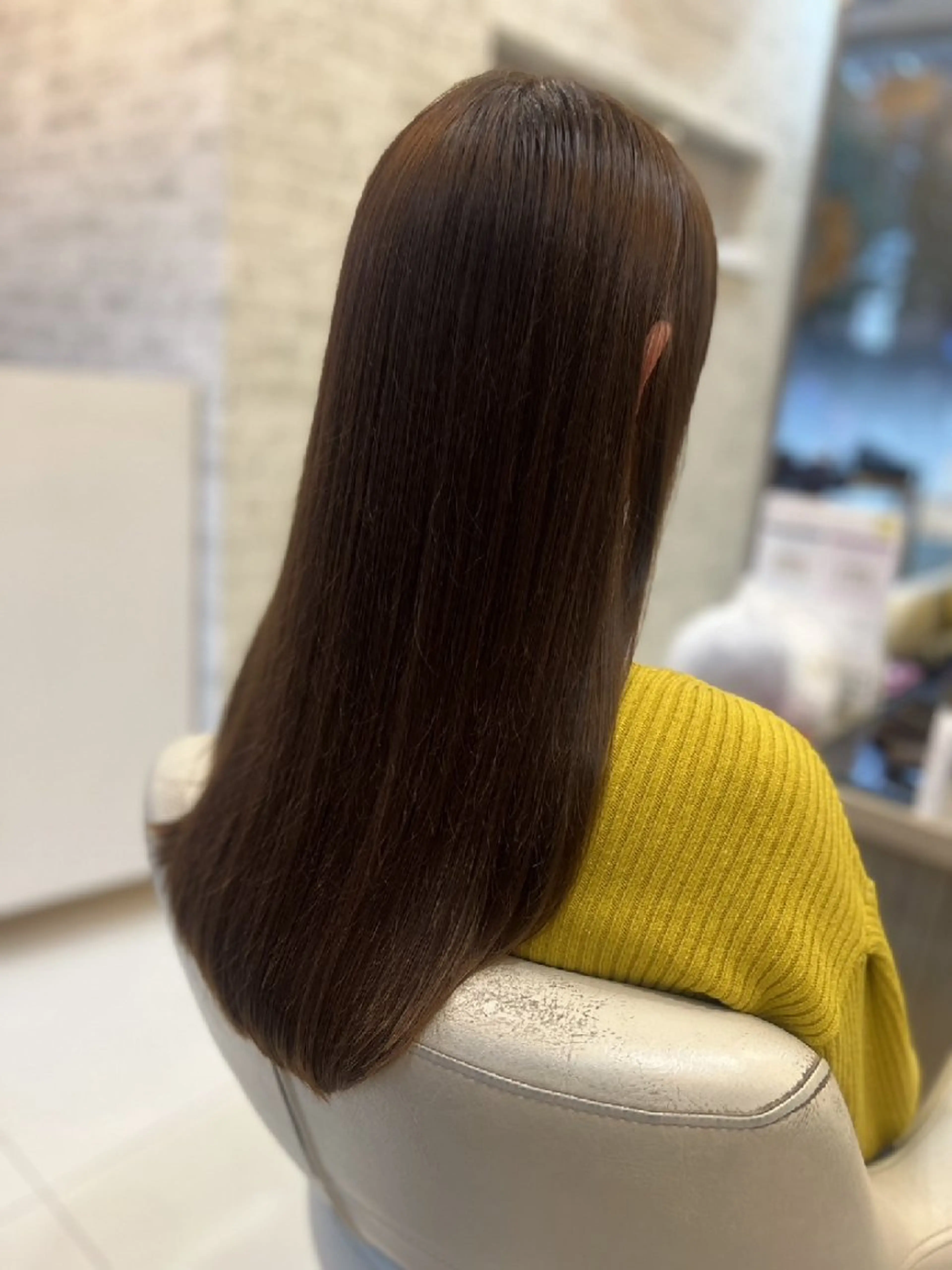 ロング 髪質改善 縮毛矯正 艶グレージュカラー 美髪特化美容師のヘアスタイル