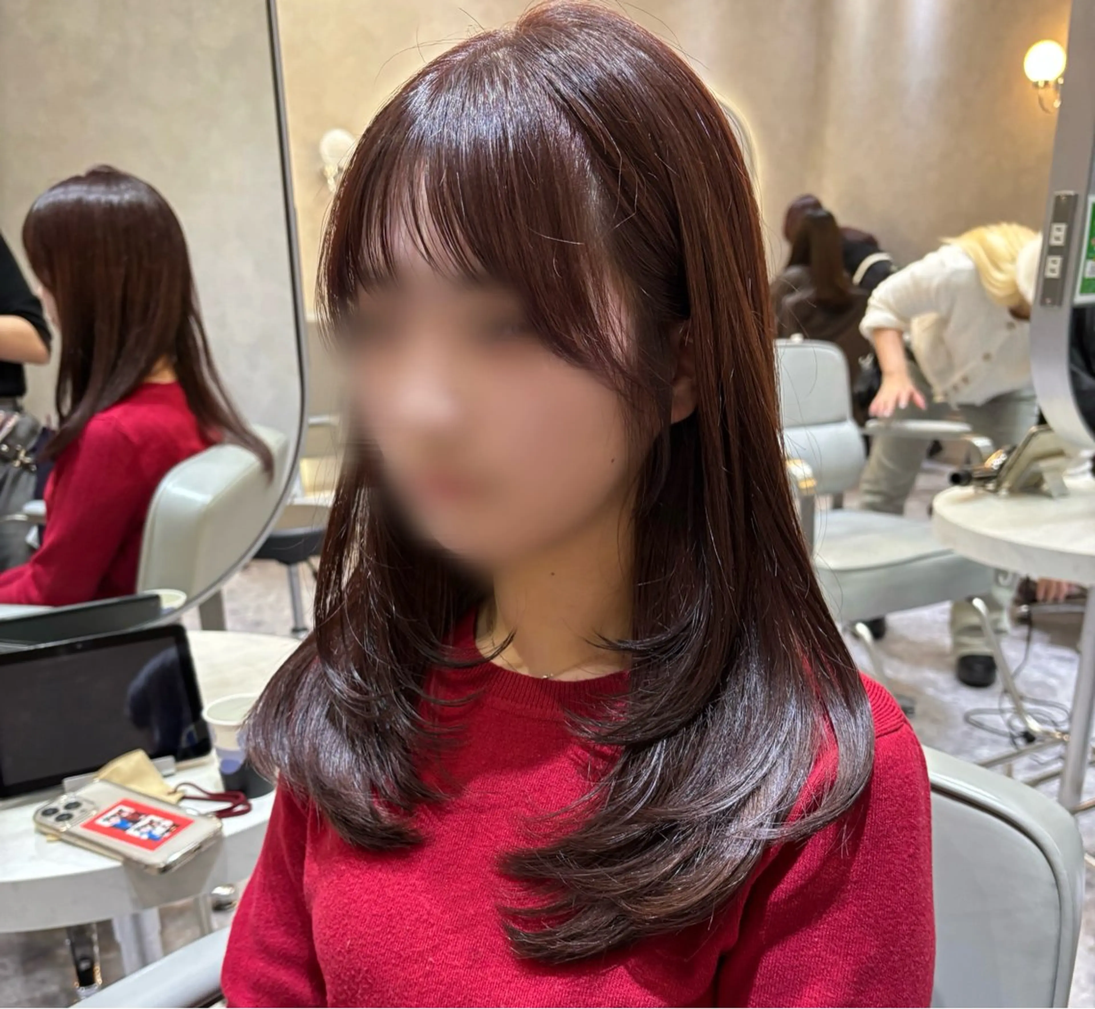 ミディアム カラー カット ヘアカラー トリートメント 🎀レイヤー×透明感 カラー🎀Ayanoのヘアスタイル