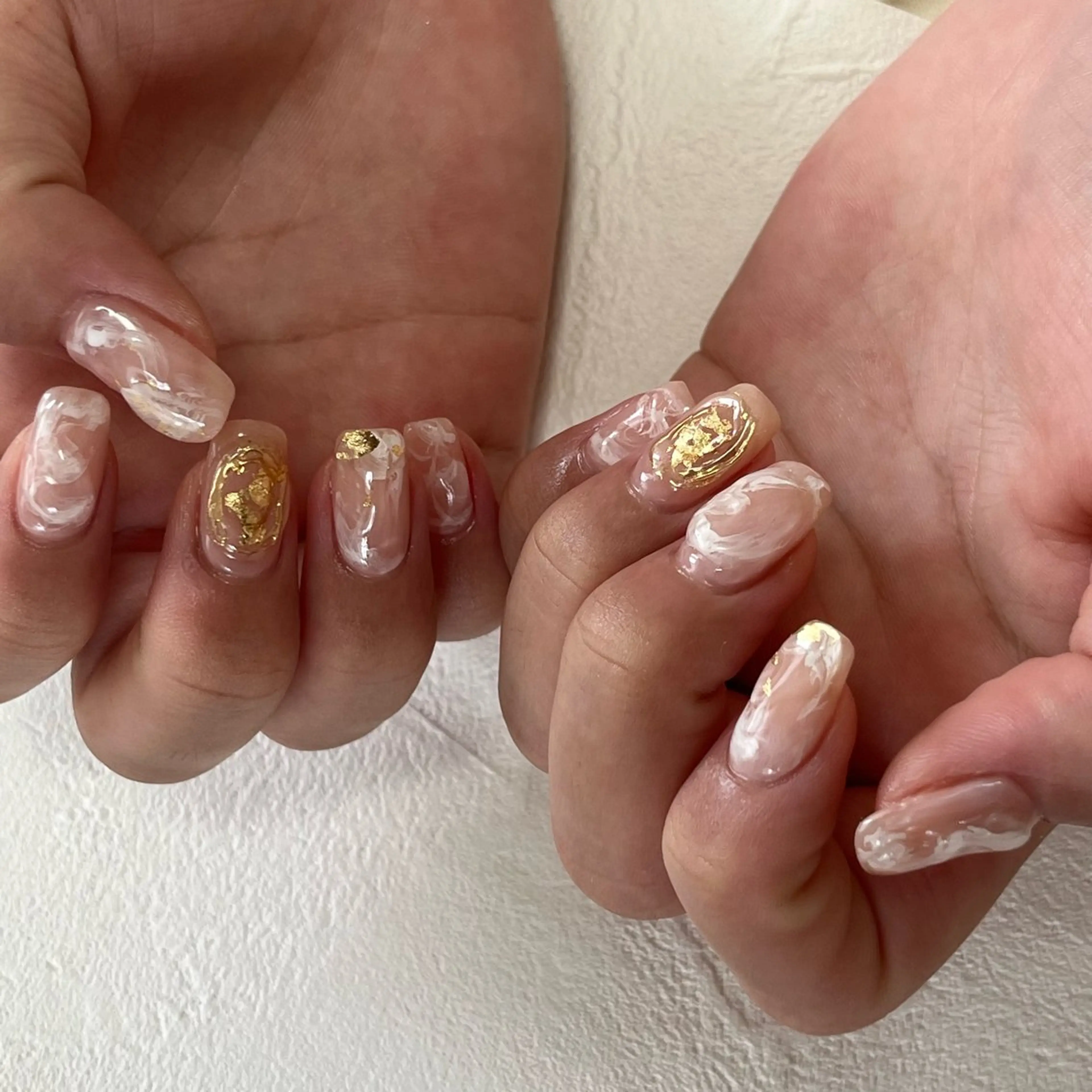 ネイル ジェルネイル ニュアンスネイル 夏ネイル ホワイト tamu nail 　金町のネイルデザイン