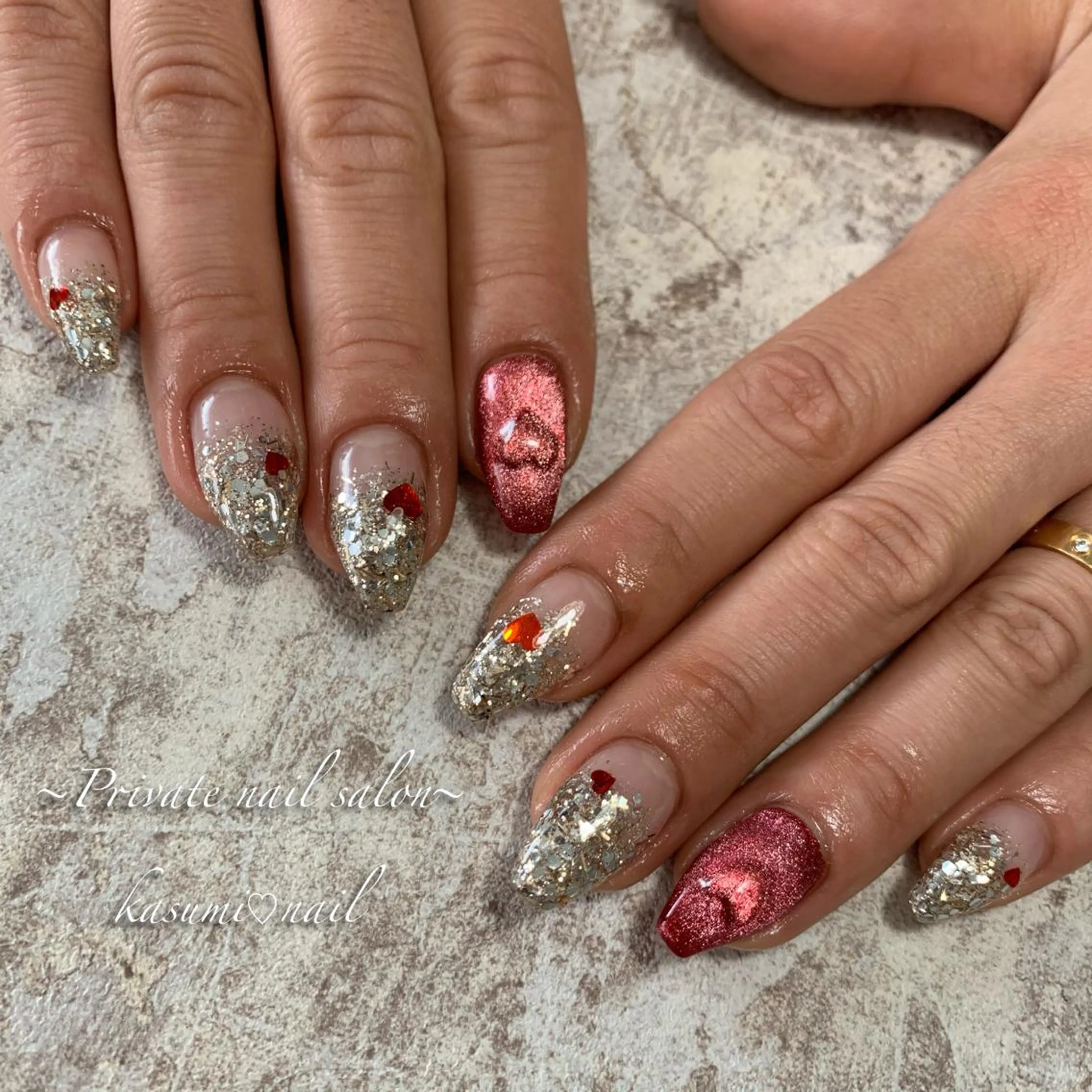 ネイル マグネットネイル ミラーネイル ニュアンスネイル KASUMI♡ Nailのネイルデザイン
