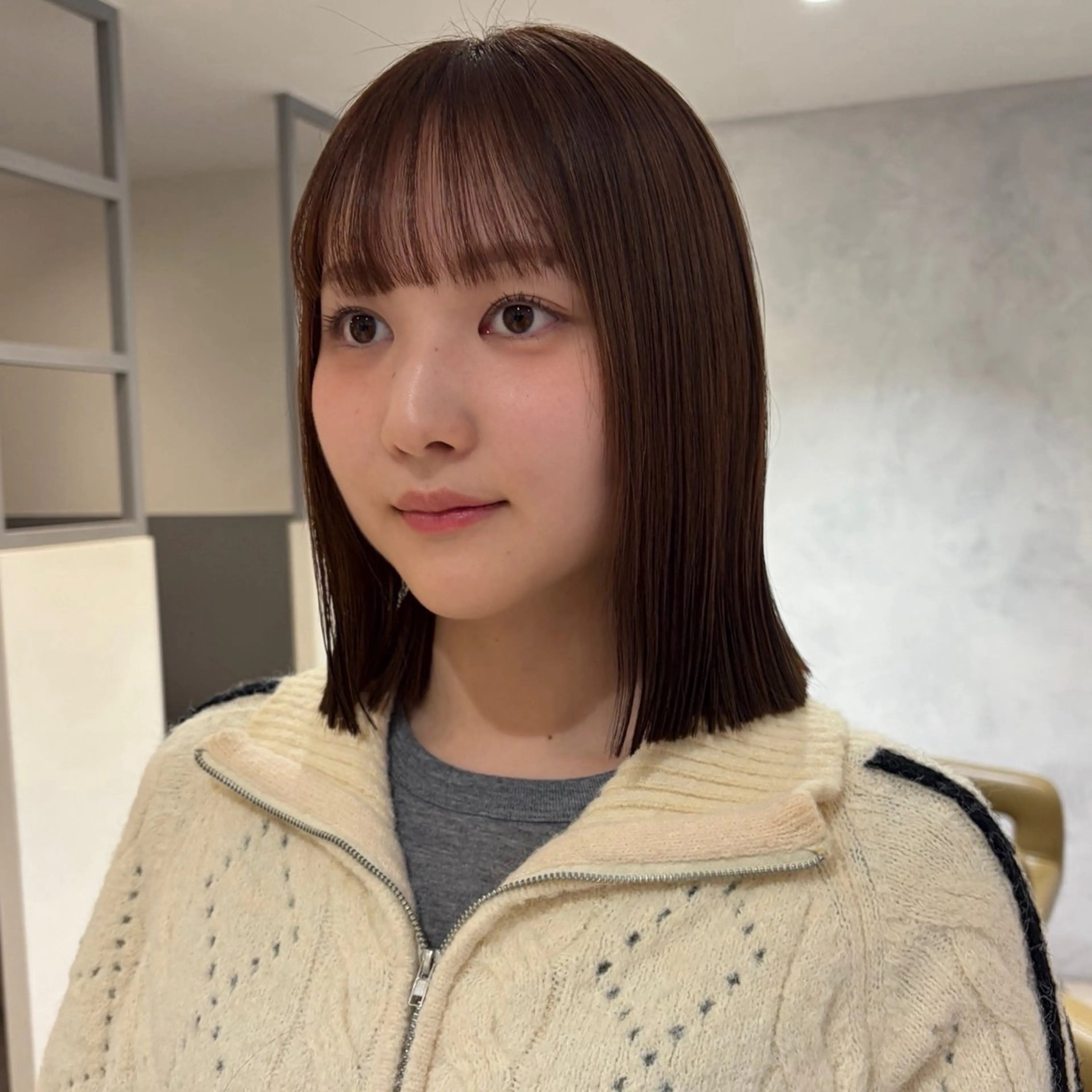 ミディアム カラー ブラウンカラー ヘアカラー 🦖ミニボブ/ボブ /MOEKA🦕のヘアスタイル