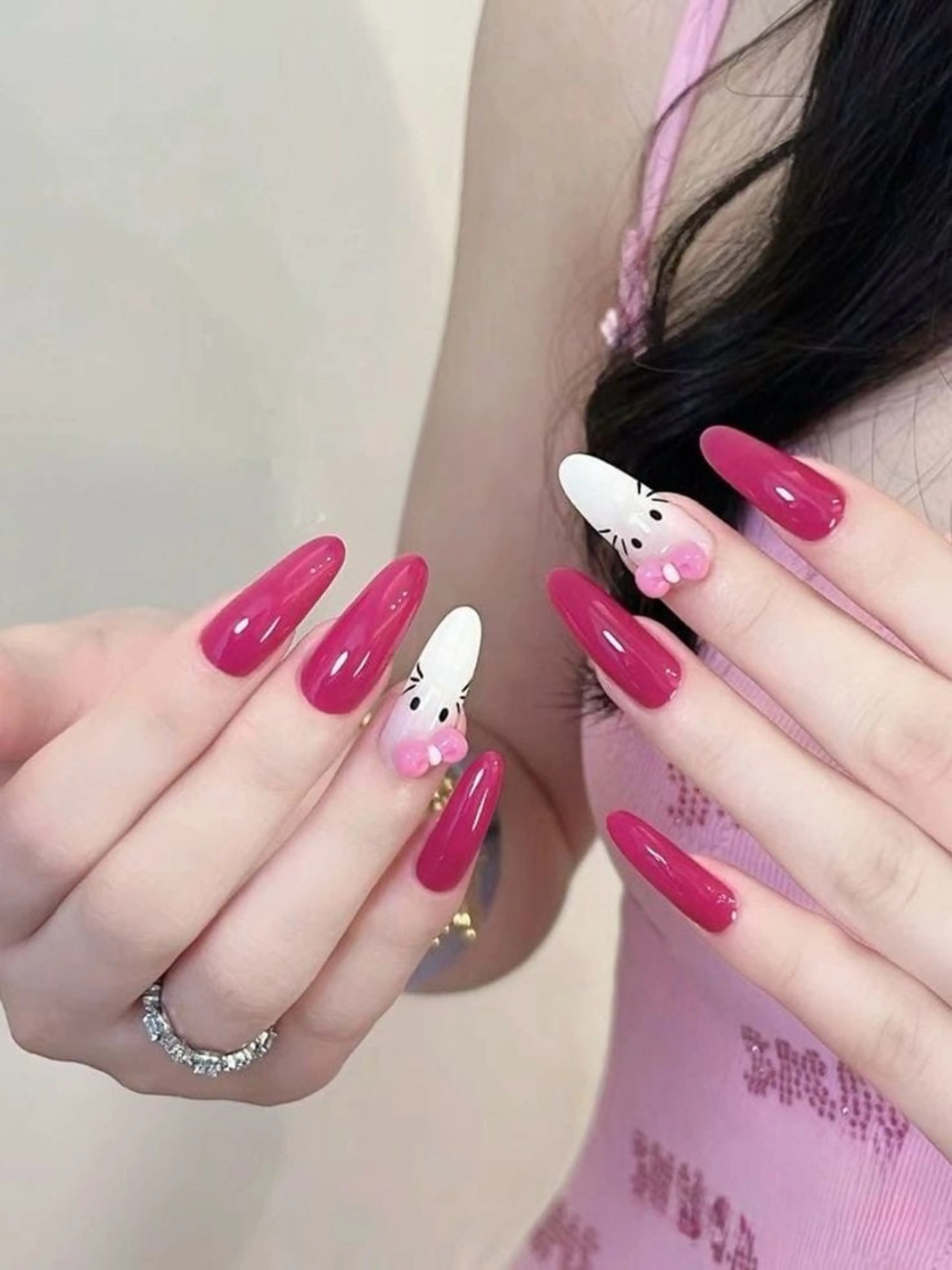 ネイル 長さ出し フレンチネイル グラデーション 卒業式 マグネットネイル ハンドネイル MIHANA NAILのネイルデザイン