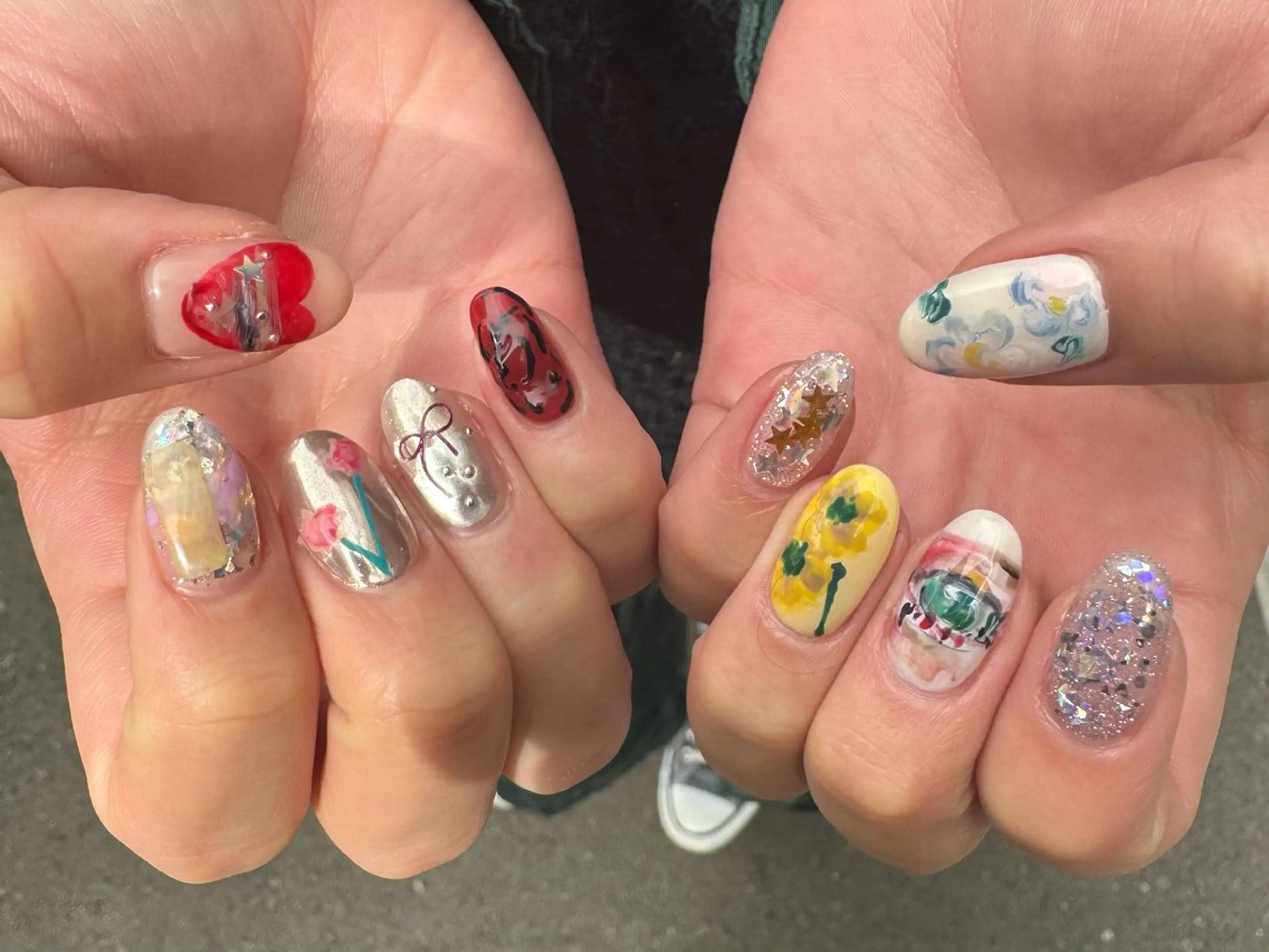 ネイル アートネイル マグネットネイル ミラーネイル ニュアンスネイル MH_ Nailのネイルデザイン