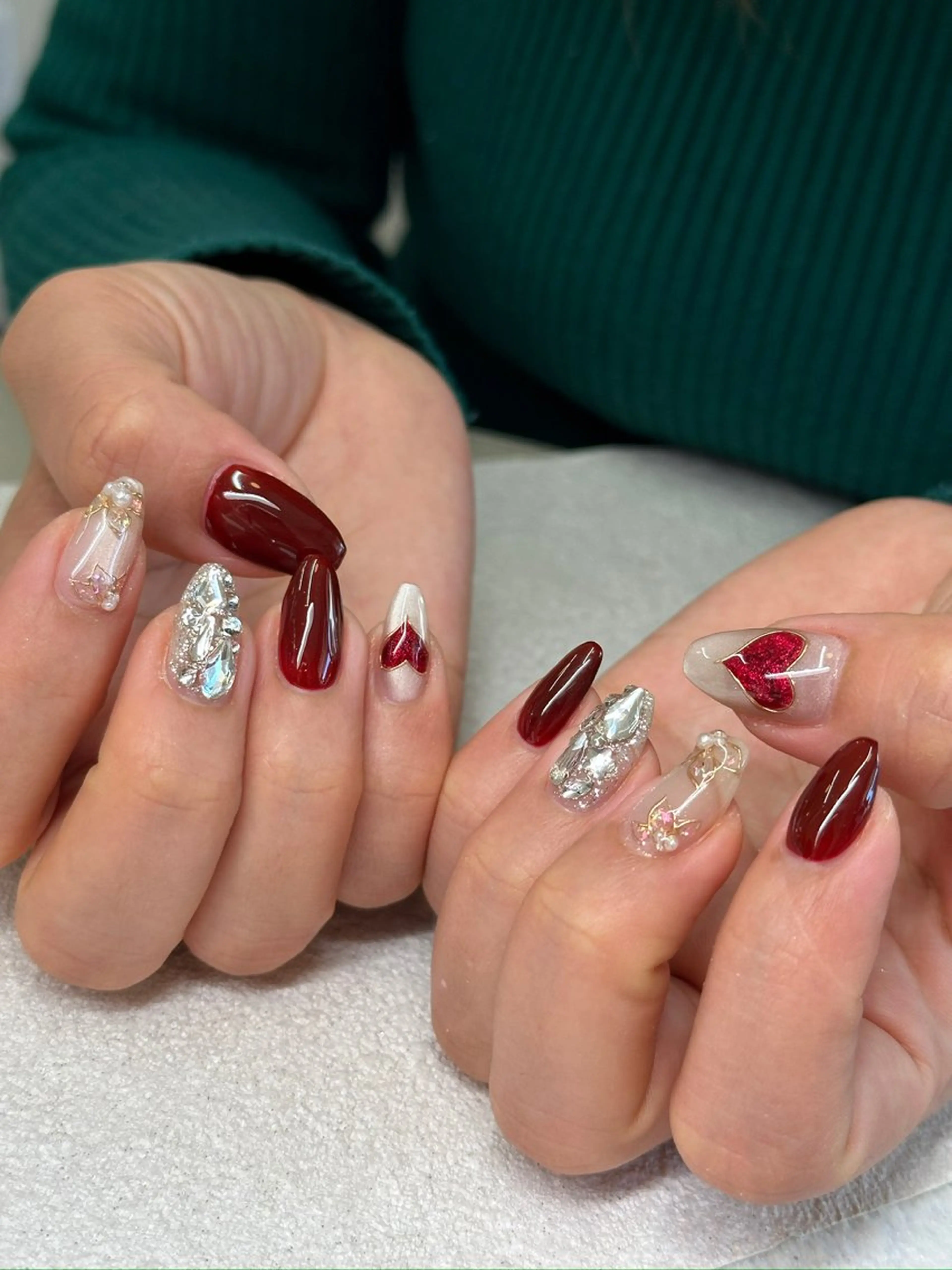 ネイル オーロラネイル ブルー チークネイル フットネイル フレンチネイル NAILS168 大家店のネイルデザイン