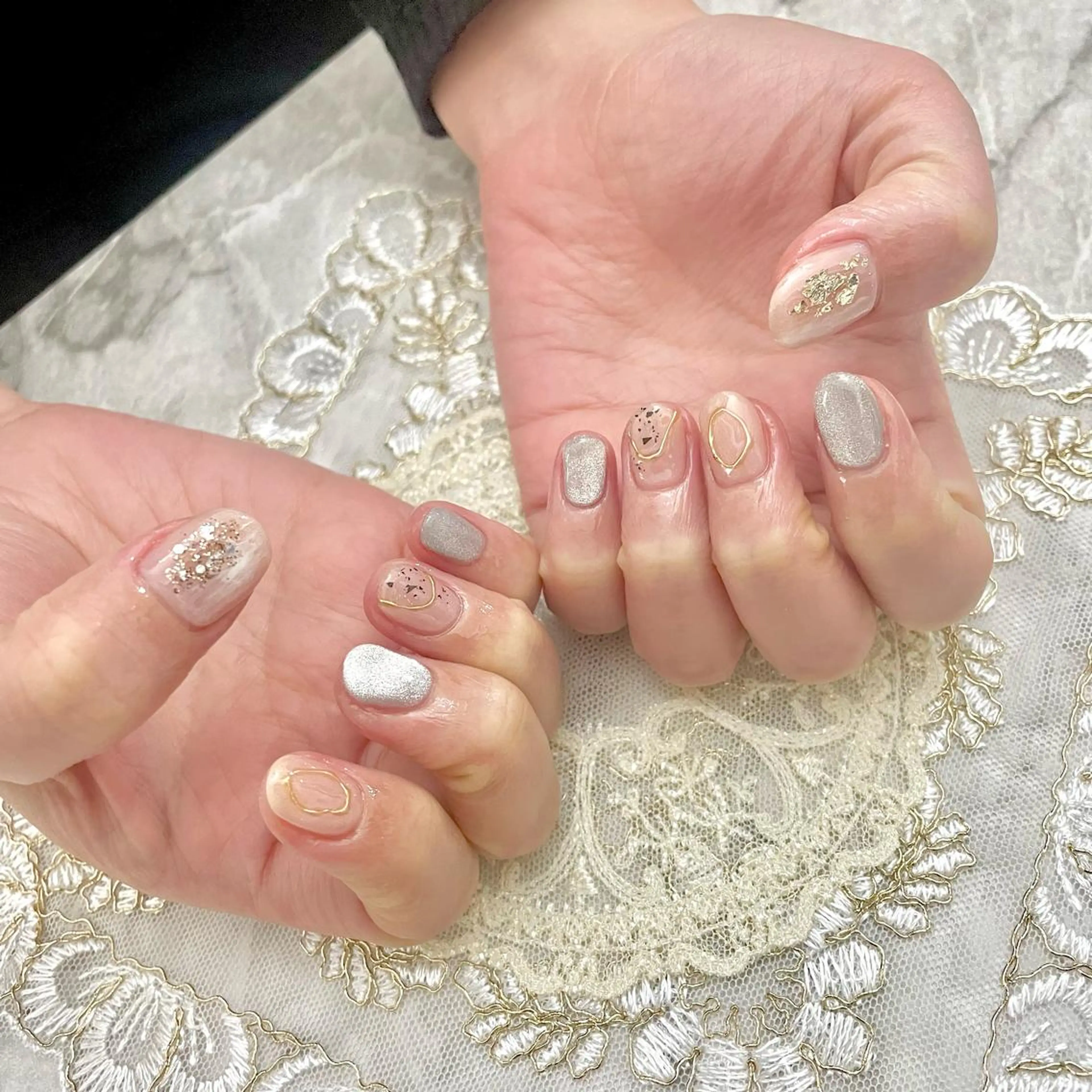 ネイル ジェルネイル ミラーネイル ニュアンスネイル J terrace Nailのネイルデザイン