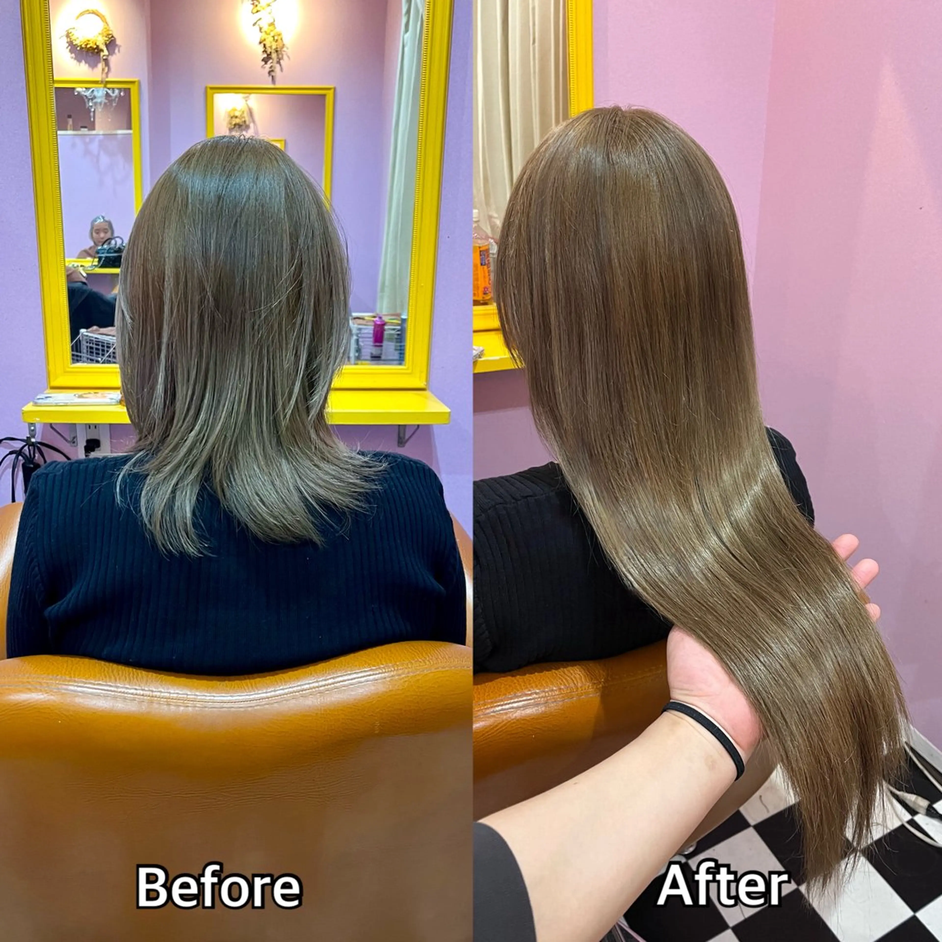 ロング シール＋ちび編み込み エクステ梅田🐨のヘアスタイル