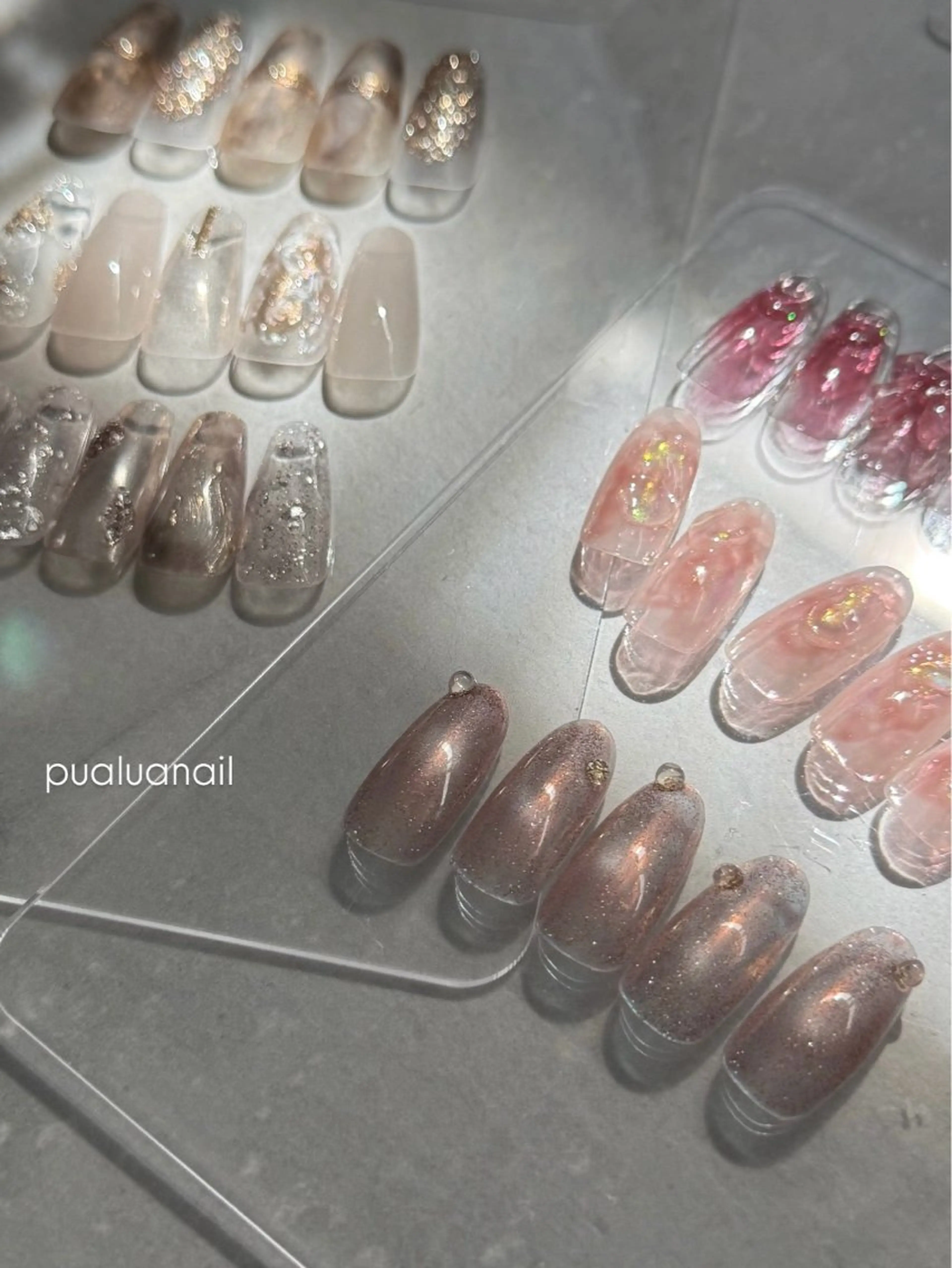 ネイル アートネイル 韓国ネイル ニュアンスネイル ハンドネイル pualua miharuのネイルデザイン