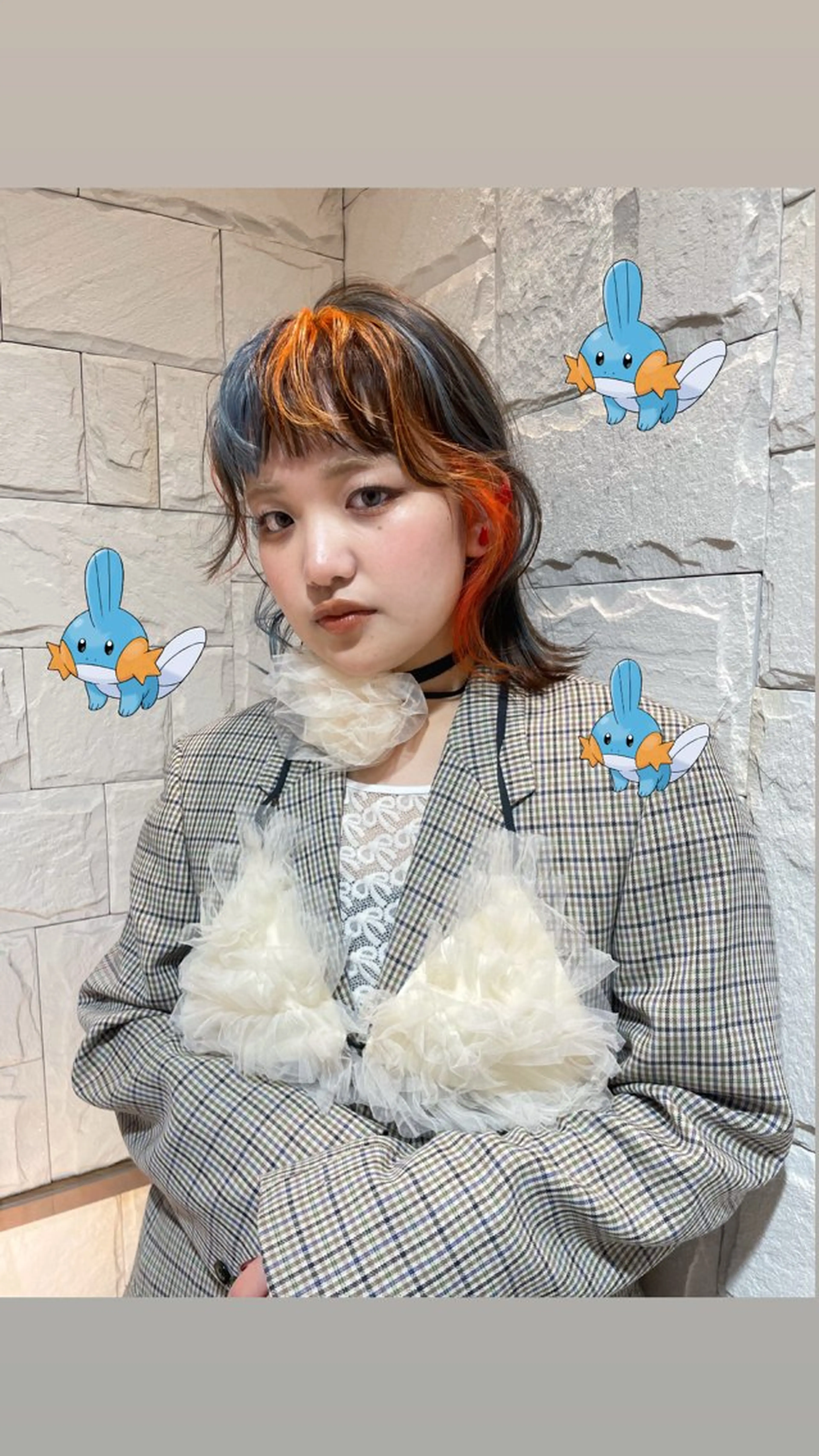 ミディアム カラー デザインカラー ひなた 艶カラー/渋谷のヘアスタイル