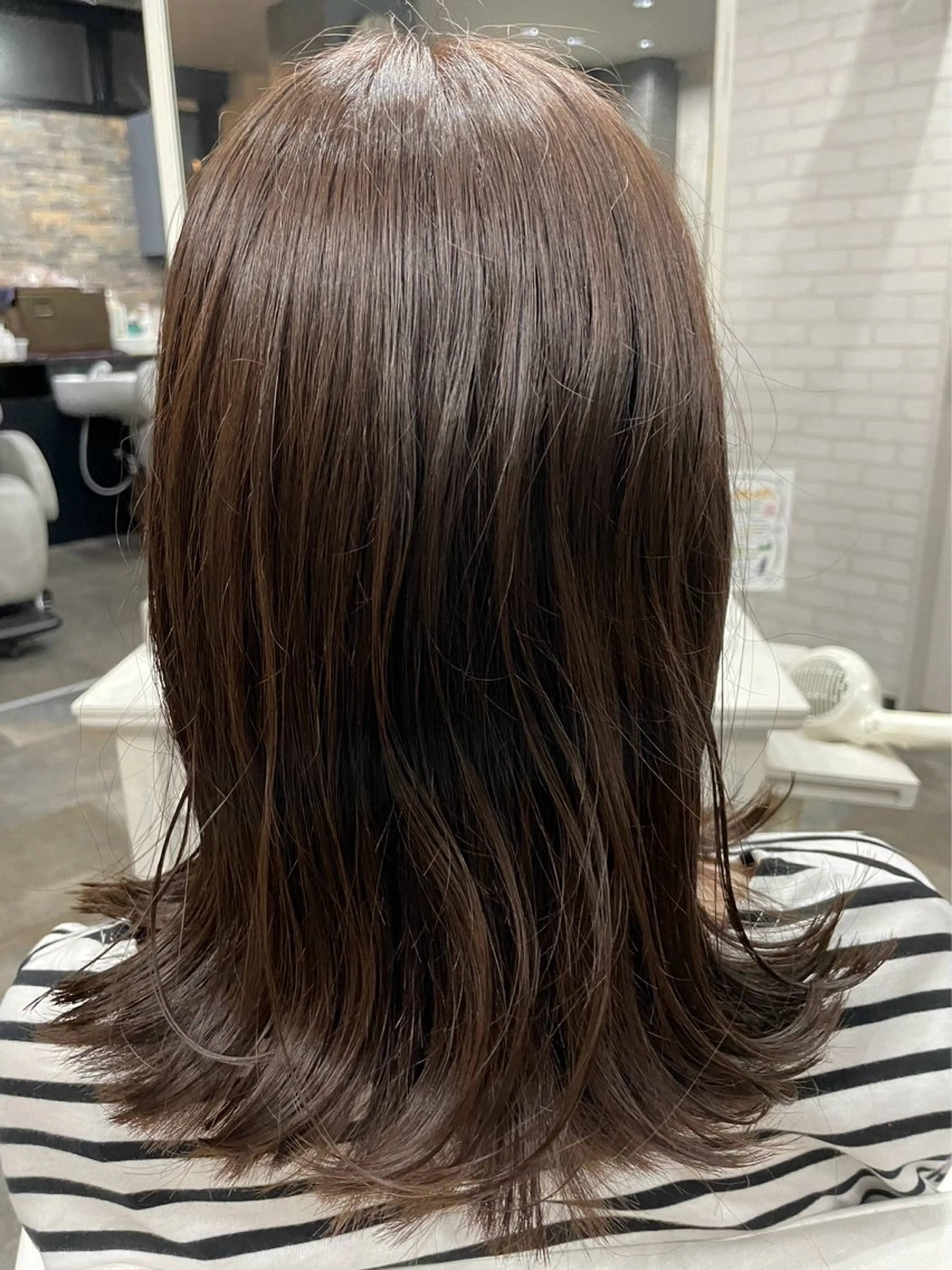 ミディアム ボブレイヤー ミディアムパーマ ミストバング ボブ ハイライト The Apartment of Solon Citta 船橋609所属・髪質改善/縮毛矯正/ 美髪/個室/ハラのヘアスタイル