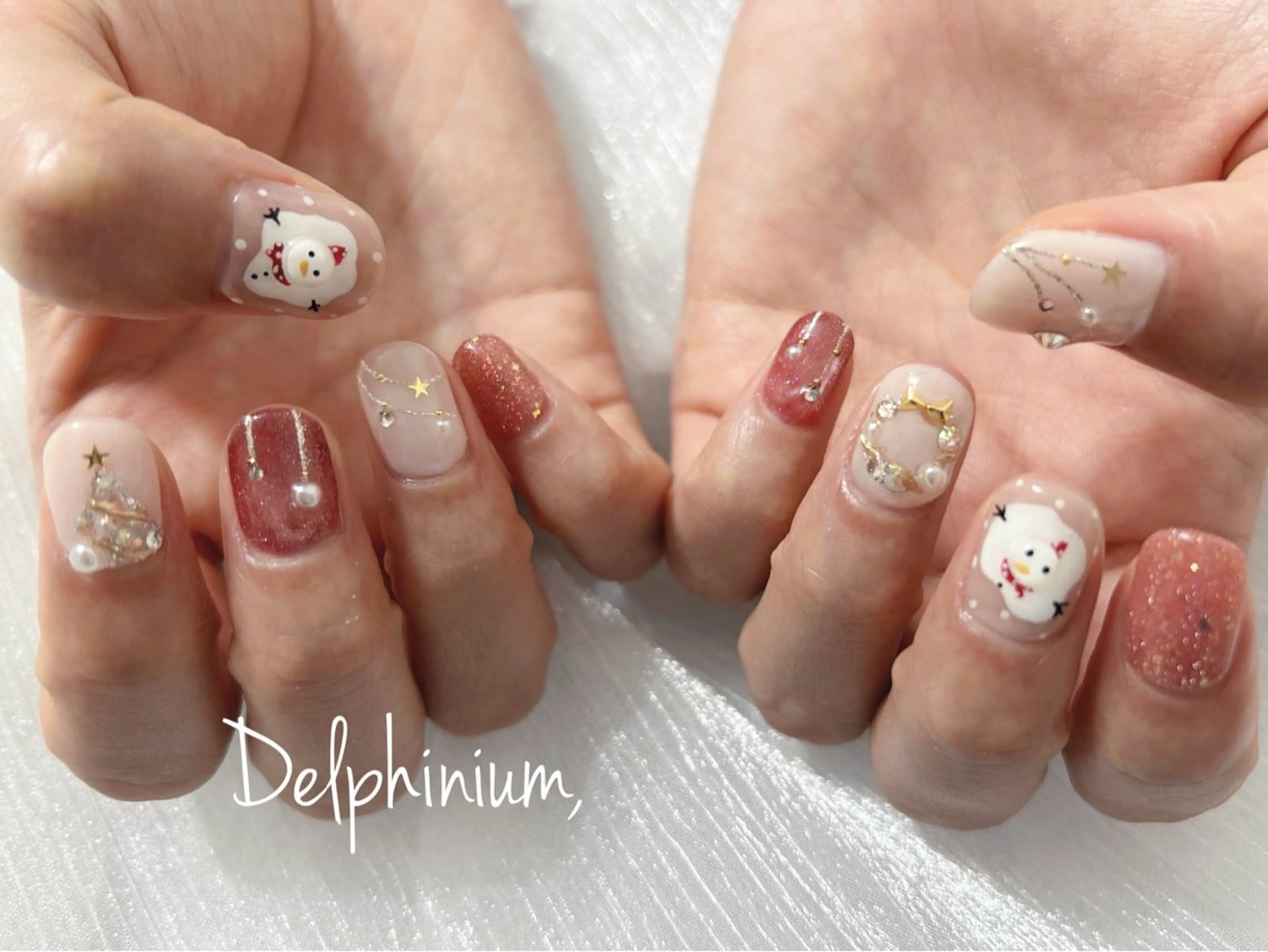 ネイル 冬ネイル クリスマス ハンドネイル 岡本 友恵のネイルデザイン