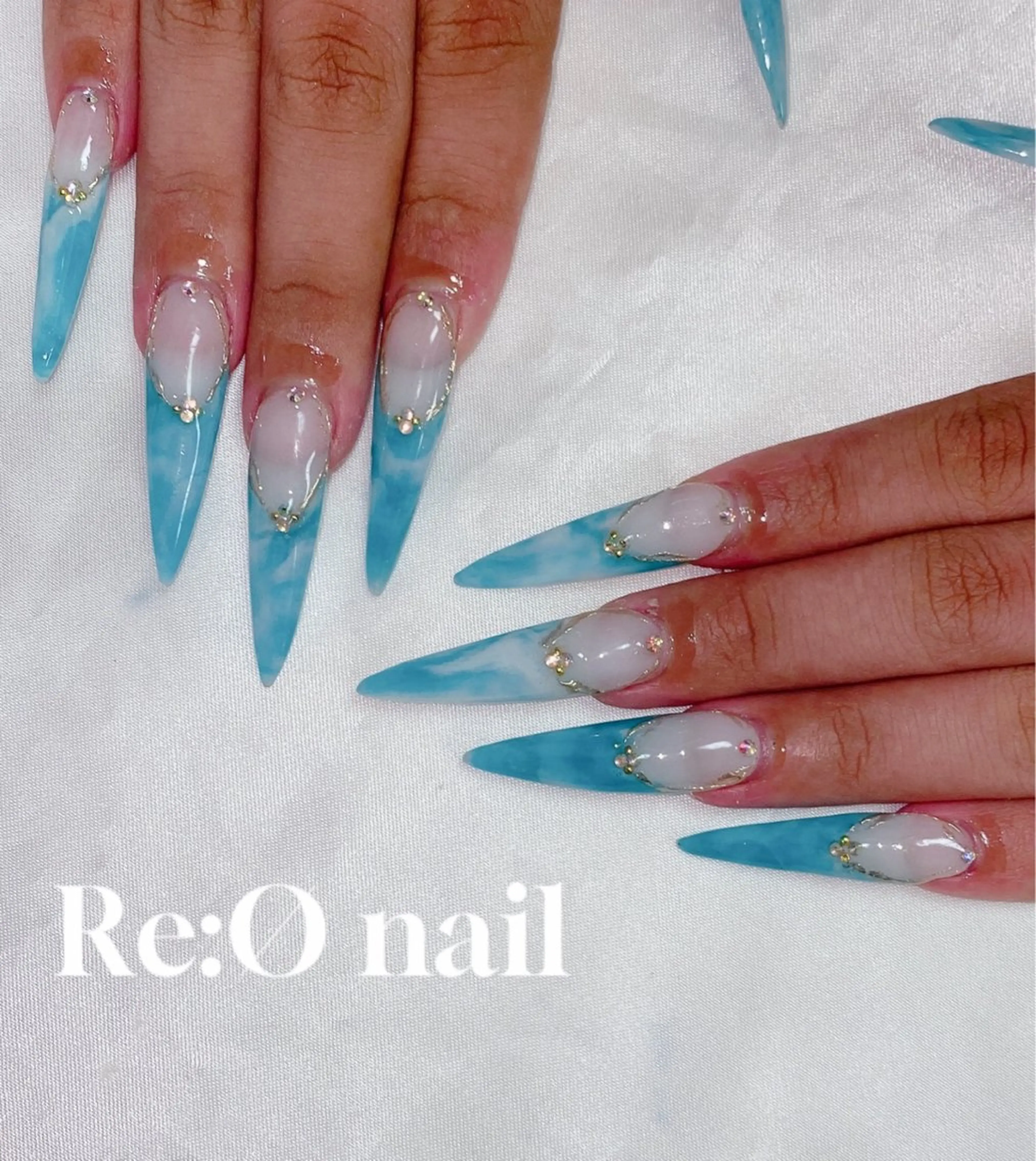 ネイル 大理石ネイル(マーブル) ハンドネイル Re:Ø nail 🩵TSUJIのネイルデザイン